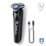Golarka elektryczna Philips Series 7000 do golenia na mokro i na sucho z technologią SkinIQ, zintegrowanym trymerem, podkładką ładującą, etui podróżnym, wkładem Quick Clean (Model S7886/55)