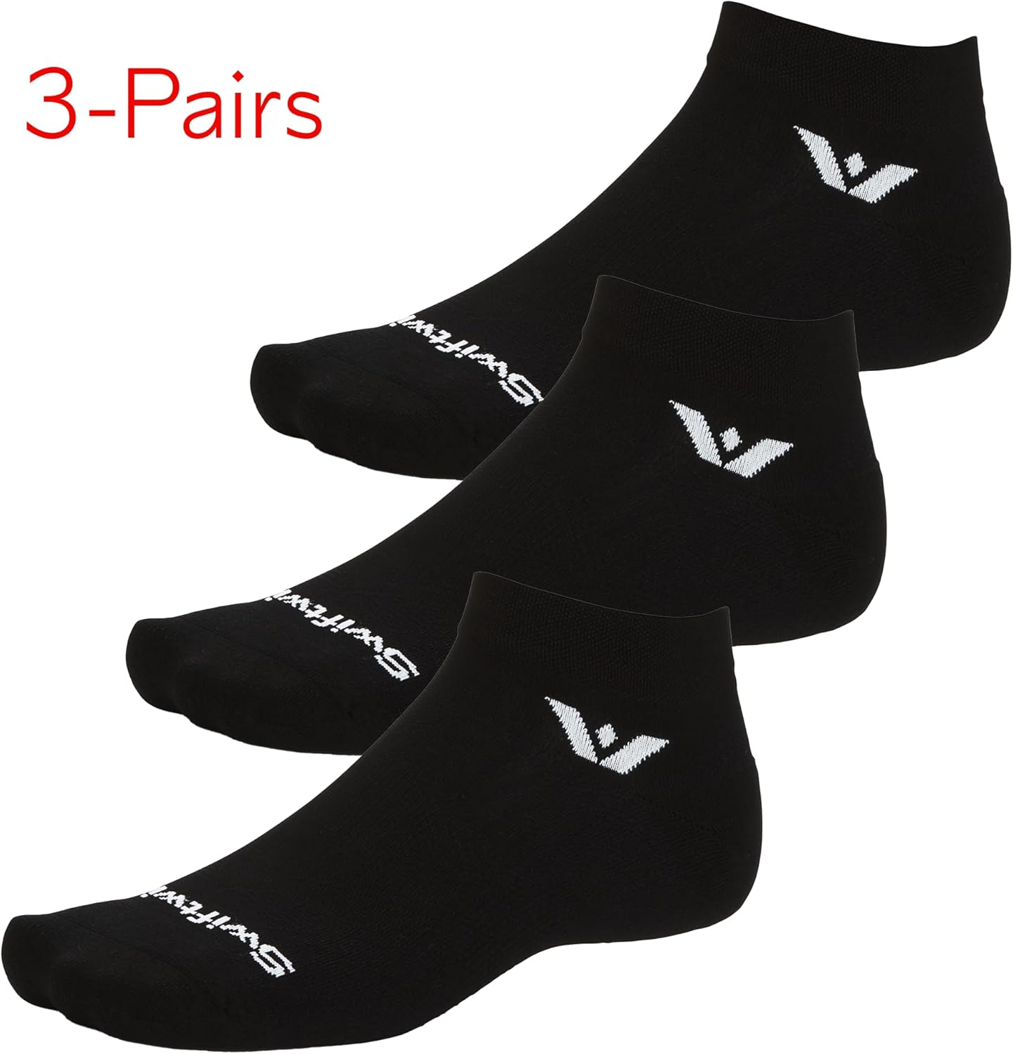 Swiftwick- ASPIRE (3 Pairs) Ankle Running & Cycling Socks, Breathable, Compression Fit - Image 4