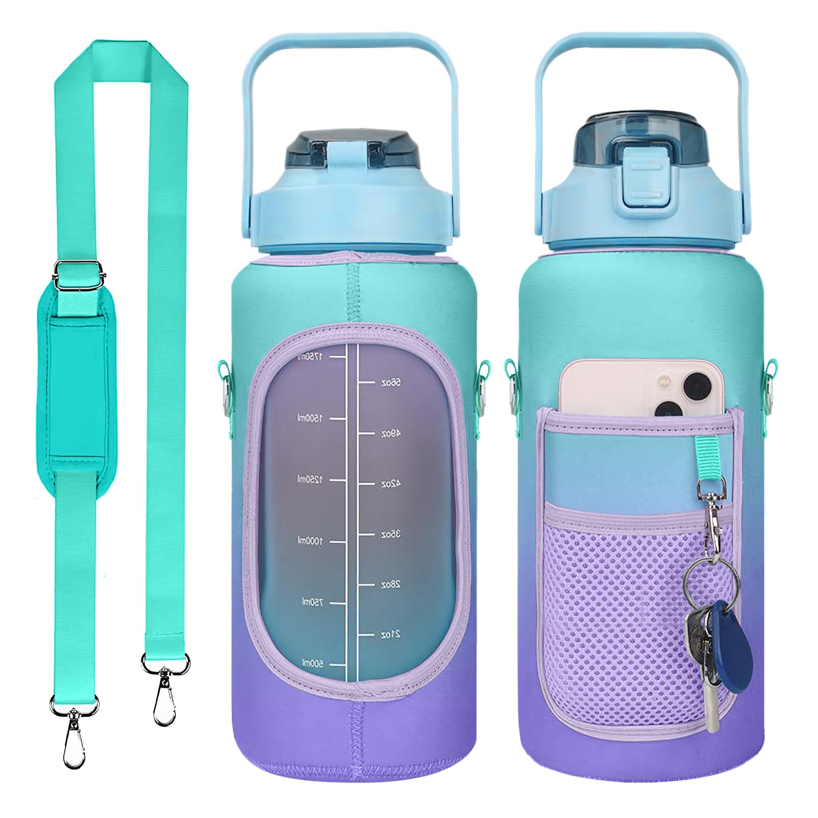 Borsa a tracolla per bottiglia d'acqua con cinghia regolabile - Borsa a