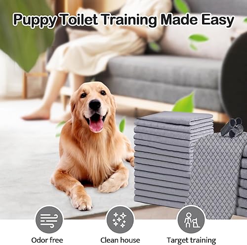 Miniatura 5 de Almohadillas para orinar para perros, carbón de bambú activado (XL 24 x 35 pulgadas), súper absorbentes, impermeables, de secado rápido, 6 capas a