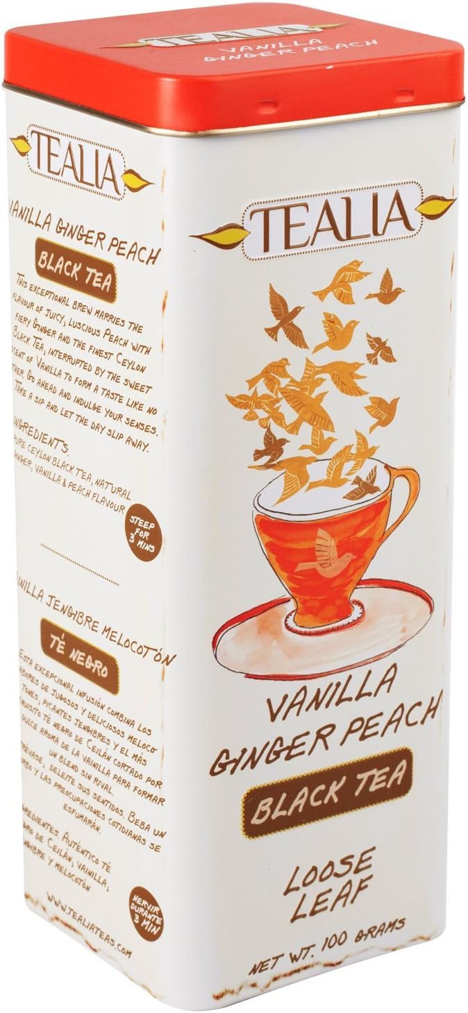 TEALIA Vanilla Ginger Peach Loose Leaf Tea, 100 g
