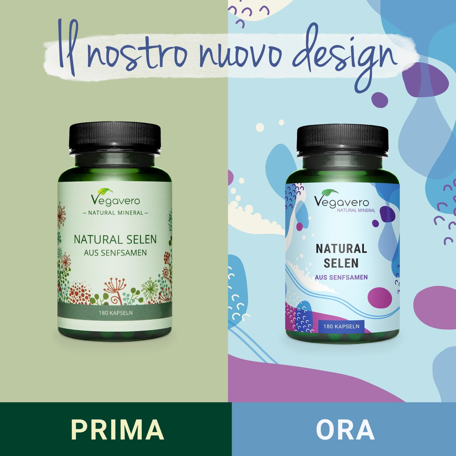 Selenio Integratore | 100 mcg | 100% NATURALE | 180 capsule (6 mesi di fornitura) | Certificato in Laboratorio | Vegan e Senza Additivi Artificiali | Vegavero®