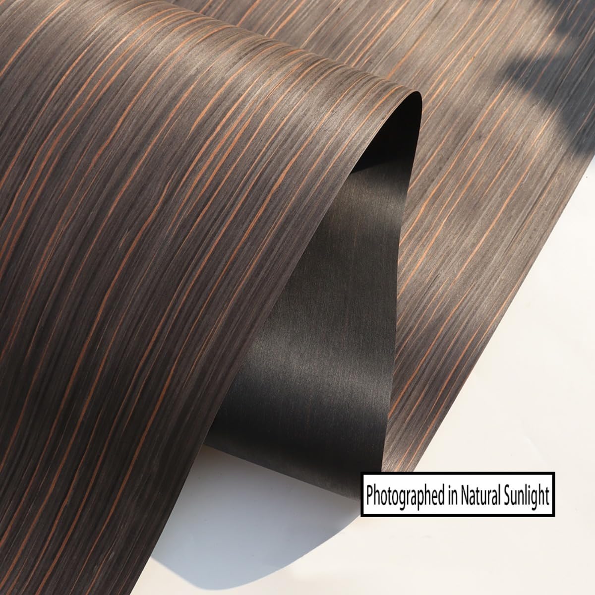 Natural Black Ebony Wood Veneer, Straight Grain | 23" x 98" Sheet | Ideal for Furniture Refurbishing, Guitar Building, Speaker Panels, Automotive Interior, and Handmade DIY Projects