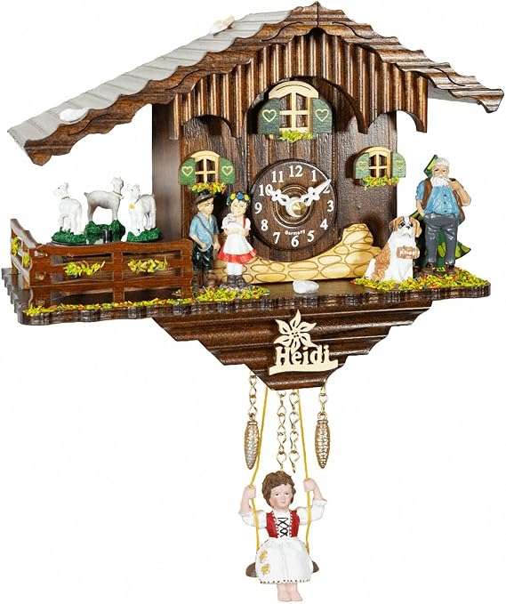 Trenkle Black Forest Clock Swiss House with Turning Goats no Cuckoo Call
