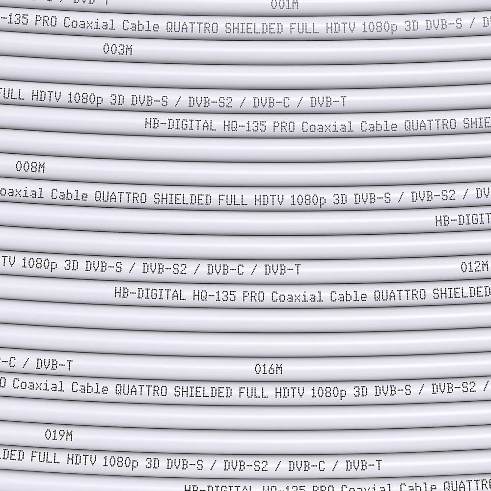 Cavo Coassiale SAT HQ-135 Pro 10m - Per DVB-S/S2, DVB-C, DVB-T, Con Connettori F Oro - Foto 5