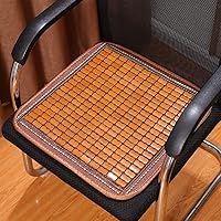 Vista 3 de Maricome 2 cojines de asiento de bambú para silla de verano, cojín de asiento de coche, transpirable, antideslizante, tamaño 17.7 x 17.7 in