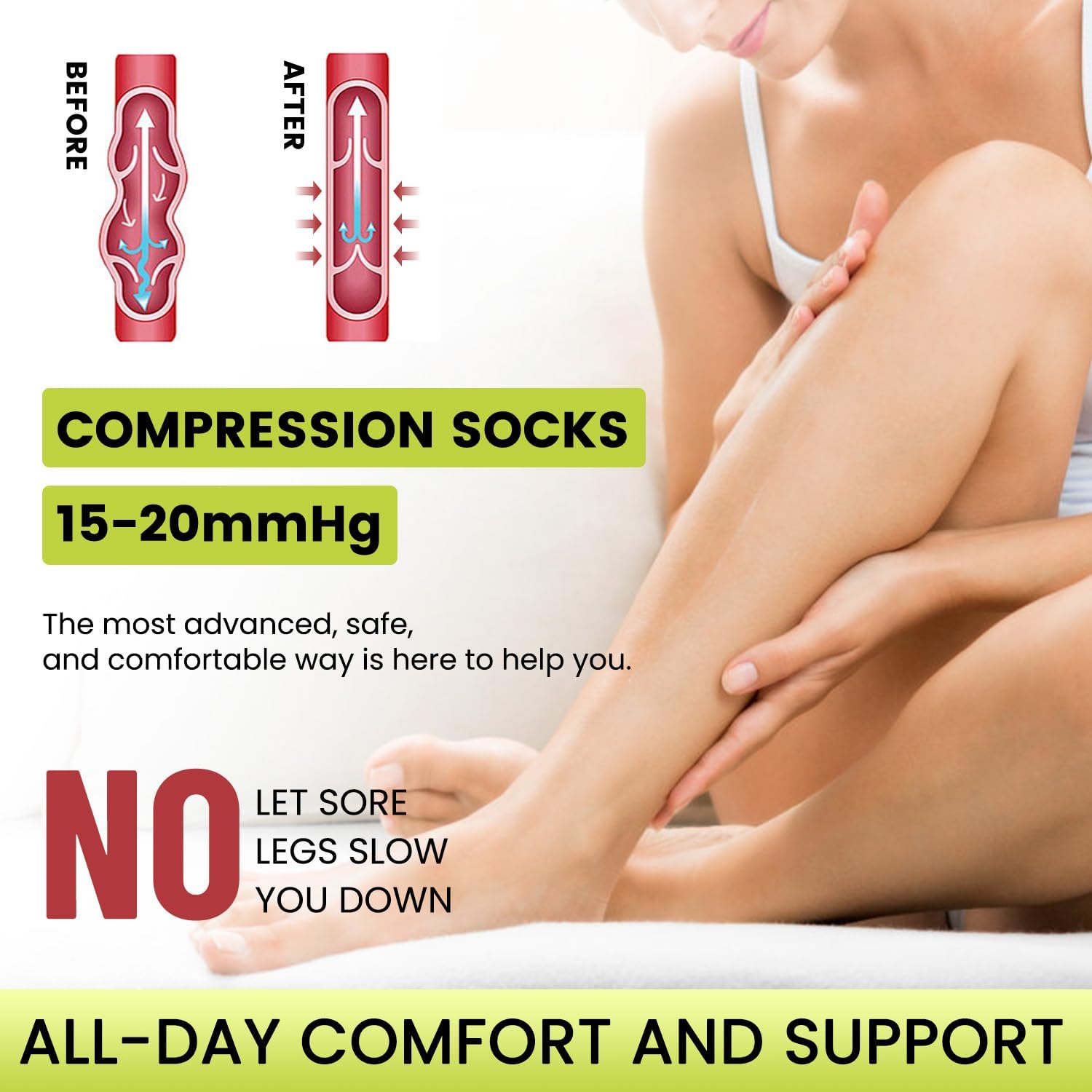 Compression Socks 15-20mmHg for Men & Women, 4 Pairs Graduated Compression Socks for Work, Travel & Everyday Wear
