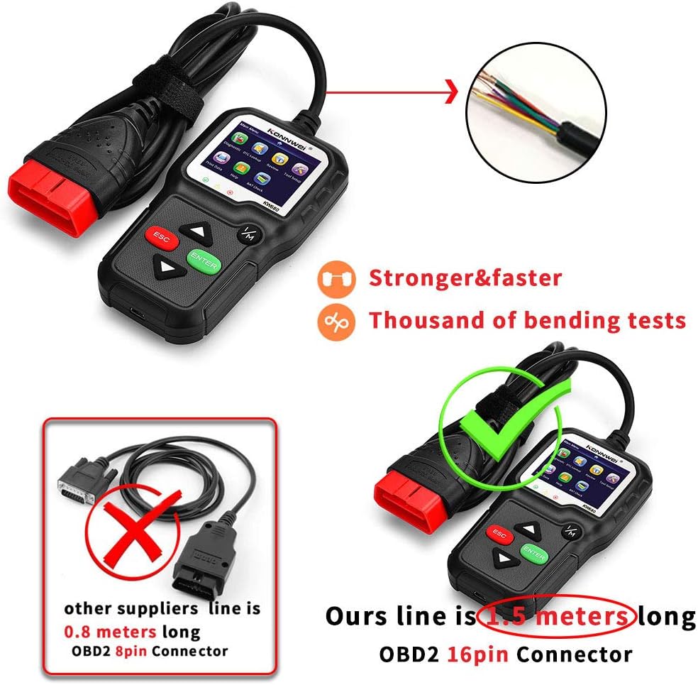 KONNWEI OBD2 Diagnostic Tool Car Code Reader KW680 Enhanced Check Engine Light Scan Tool OBD II Scanner for Cars After 1996 (KW680)