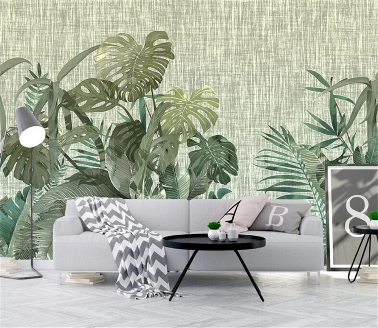 Papier peint mural 3d rainforest leaves intissé pour salon