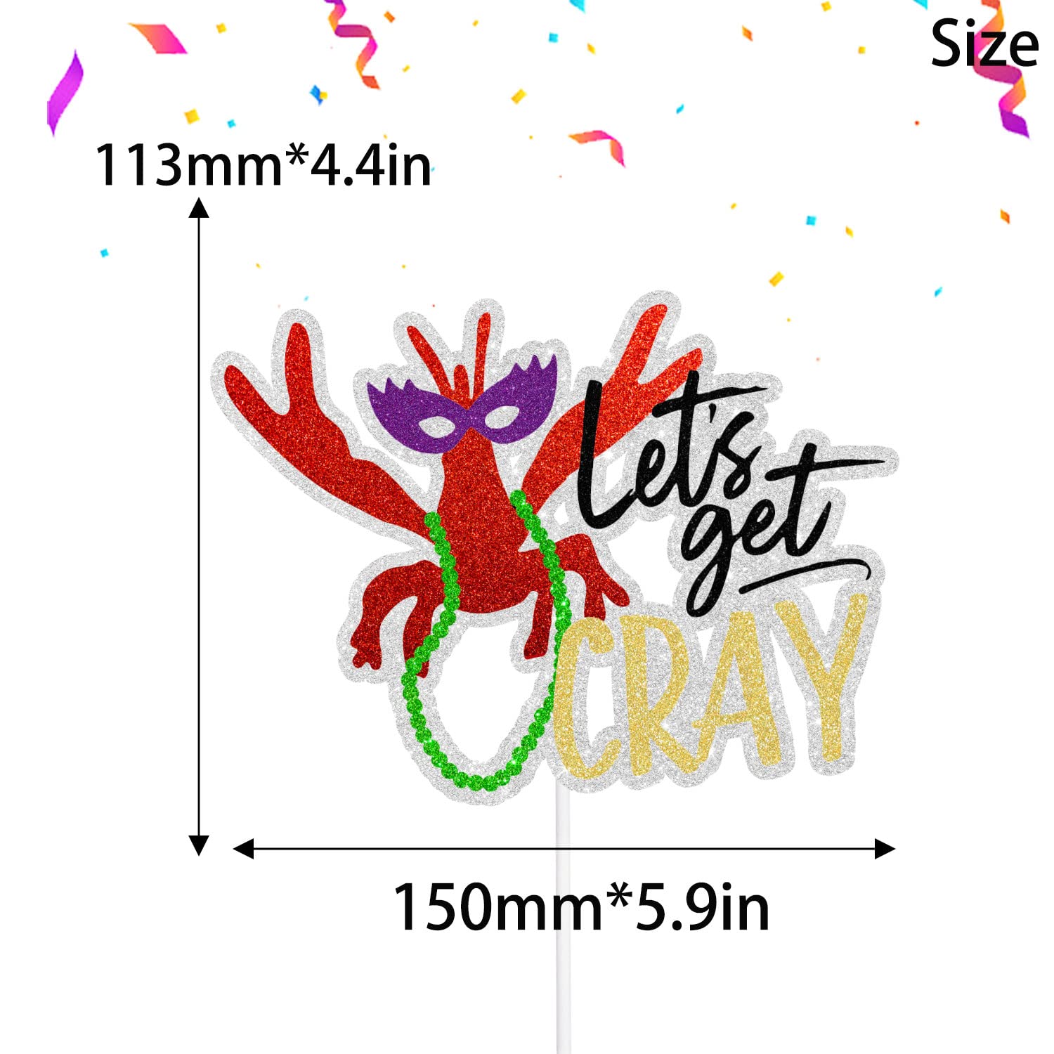 Crawfish Cake Topper - "He's My Lobster" Party Decor For Birthdays, Baby Showers, Mardi Gras - View #12