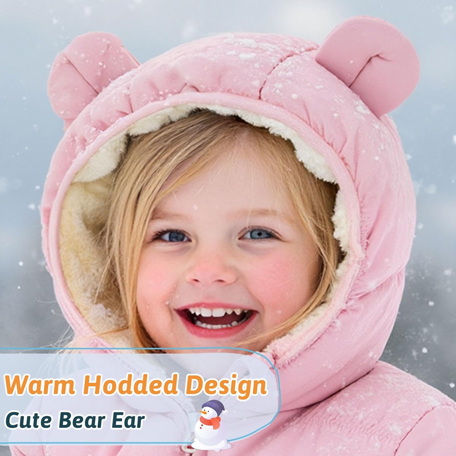 BFUSTYLE Baby Toddler Coat Boys Girls Bear Ear Hooded Puffer Jacket for kids 6M-5T - Image 4