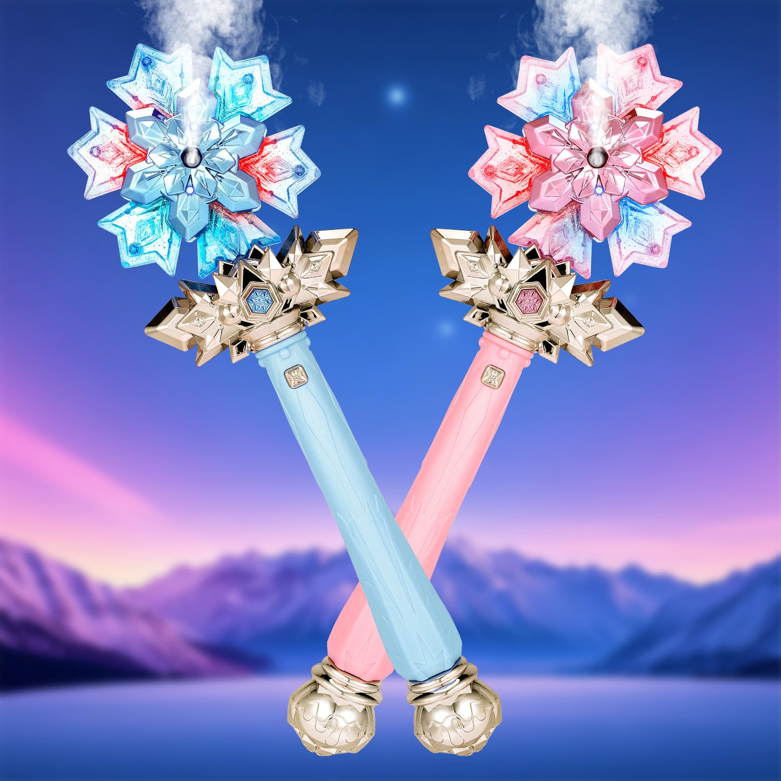 Amazon.com: CaptainWiz Light Up Frozen Snowflake Wand with Spray
