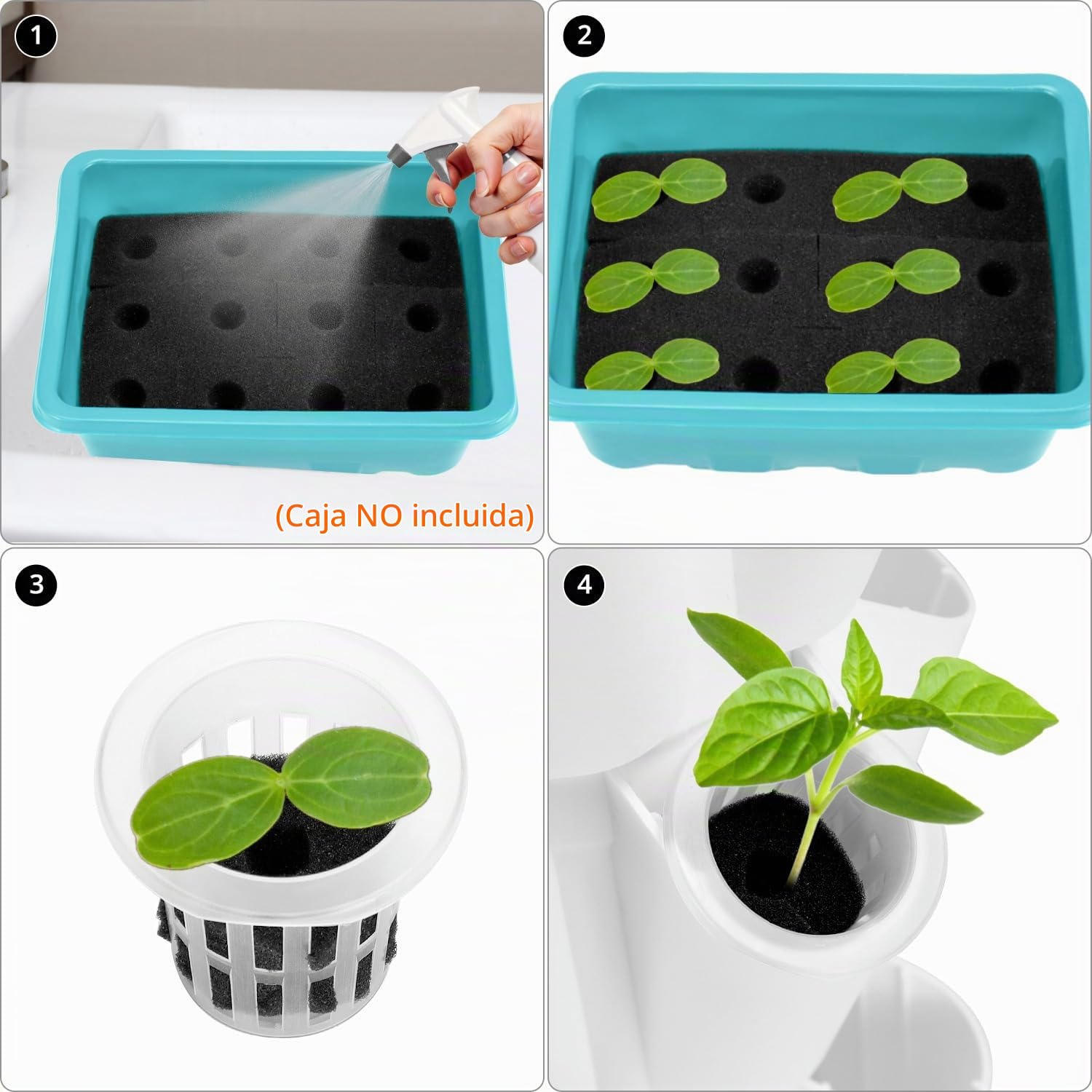 QWORK® Kit de Torre hidropónica Torre de plantación de 8 Niveles y 40 Orificios Sistema de Cultivo hidropónico para Hierbas, Frutas y Verduras