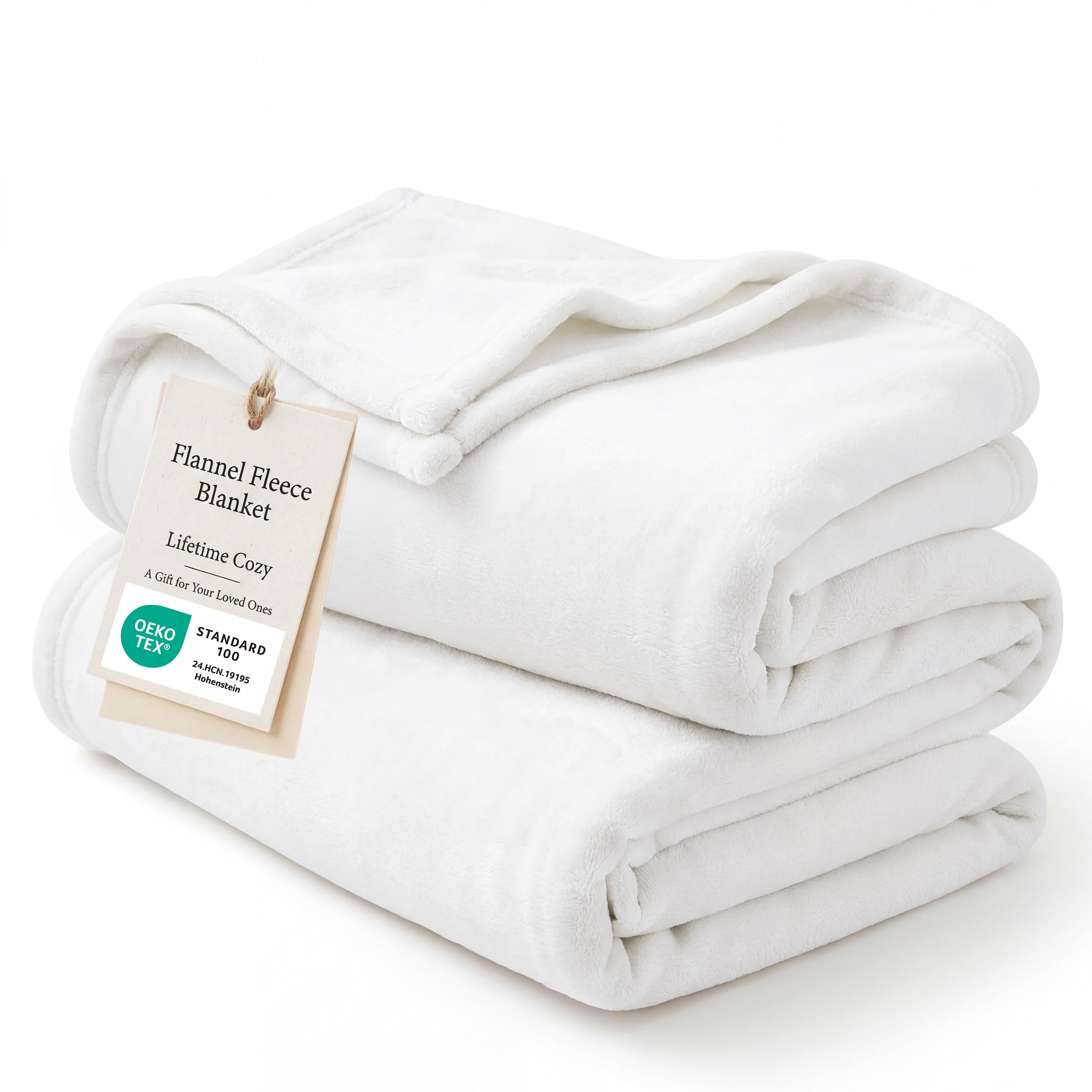 Bedsure GentleSoft Fleece Bed Blankets Full Size White - Soft Lightweight Plush Fuzzy Cozy Luxury Blanket Microfiber, 84x90 inches