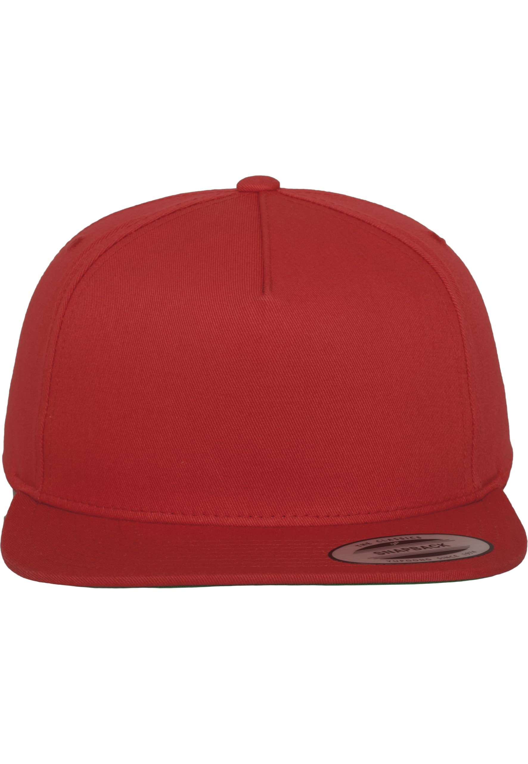 FLEXFIT Snapback Hat, Classic Snapback Hat with 5-Panel, Classic Snapback Baseball Cap with Buckram Front Lining, 5 Panel Cap, Cotton Twill Material, Headwear, Colour: Red, Unisex, One Size