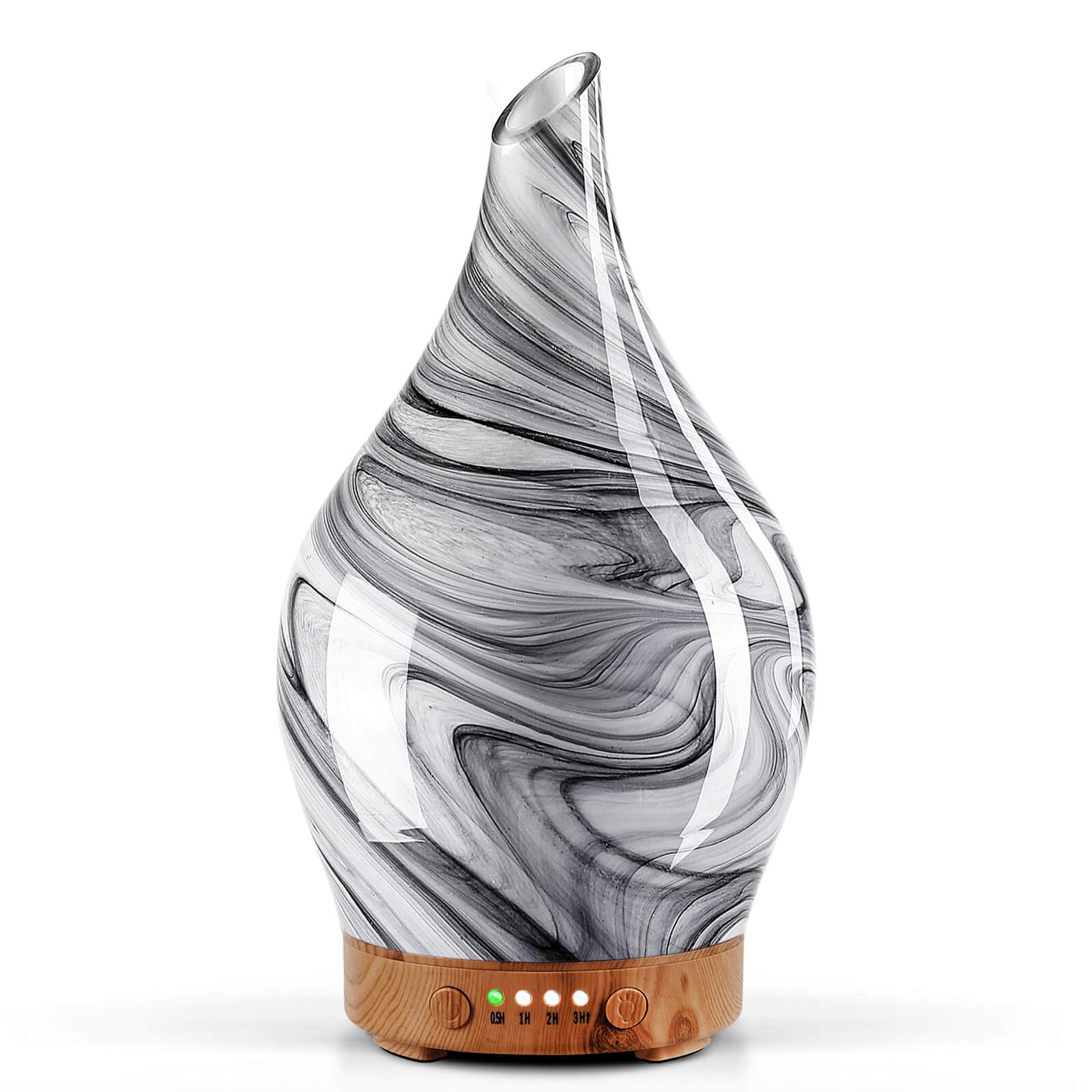 Porseme 150ml Diffuseur d'arômes en Verre soufflé à la Main, humidificateur ultrasonique Silencieux à 7 Couleurs changeantes, humidificateur d'ambiance sans BPA pour la Maison avec minuterie(Ink)