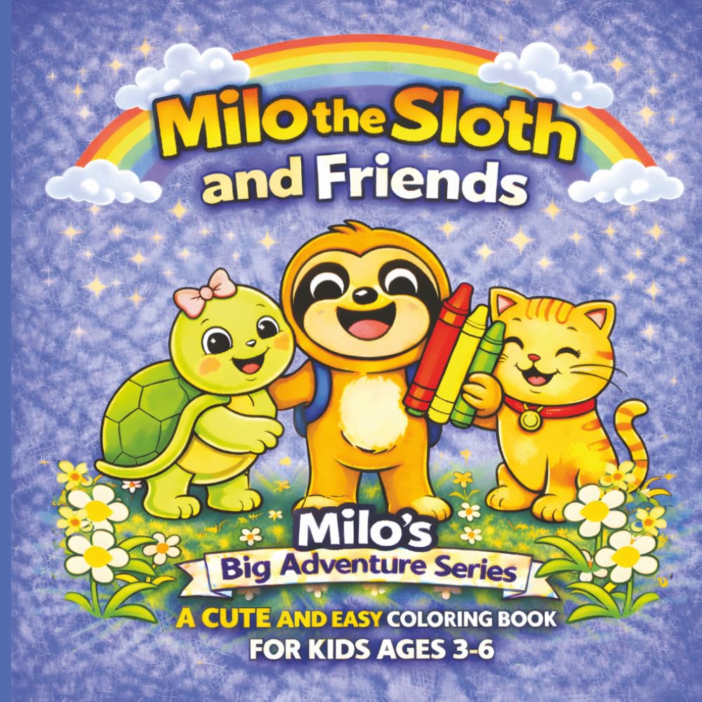Milo the Sloth and Friends: A Cute & Easy Coloring Book for Kids Ages 3-6 | Fun Animal Friends Adventure | Milo’s Big Adventure Series | Sloth ... Preschoolers, Birthdays, Vacations & Travel