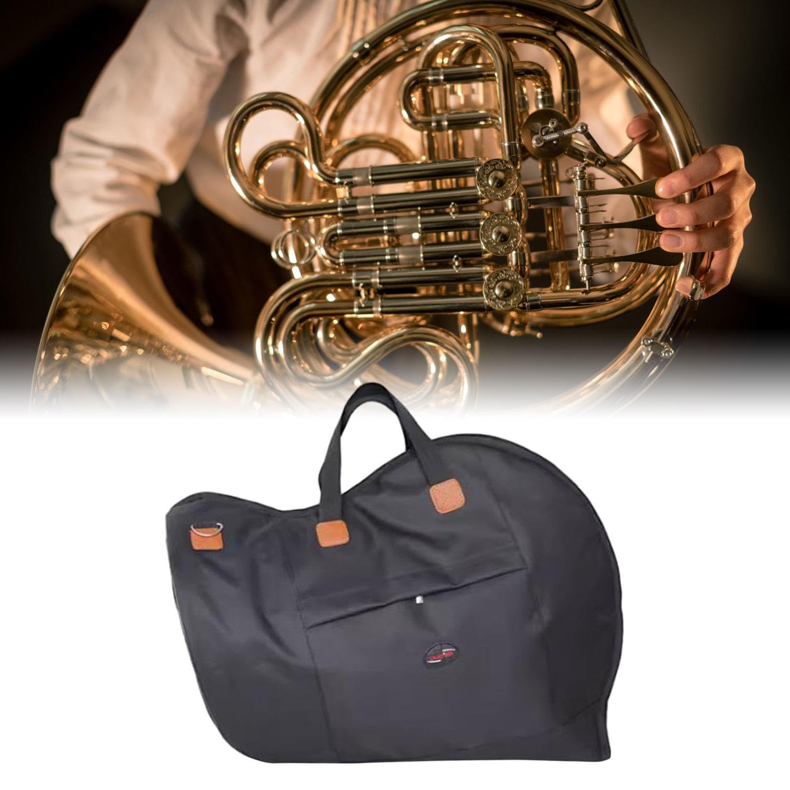 Borsa impermeabile per strumenti musicali con tracolla regolabile Custodia per corno francese realizzata in spesso tessuto Oxford con tracolla
