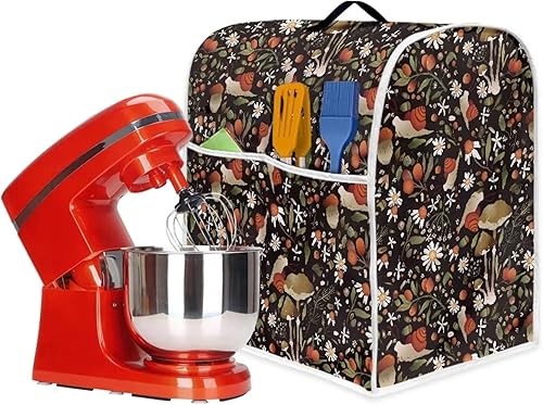 Miniatura 5 de Cubierta de mezclador de ayuda de cocina con estampado de hongos para batidora de pie, cubierta para batidora de pie compatible con mezcladores de 6