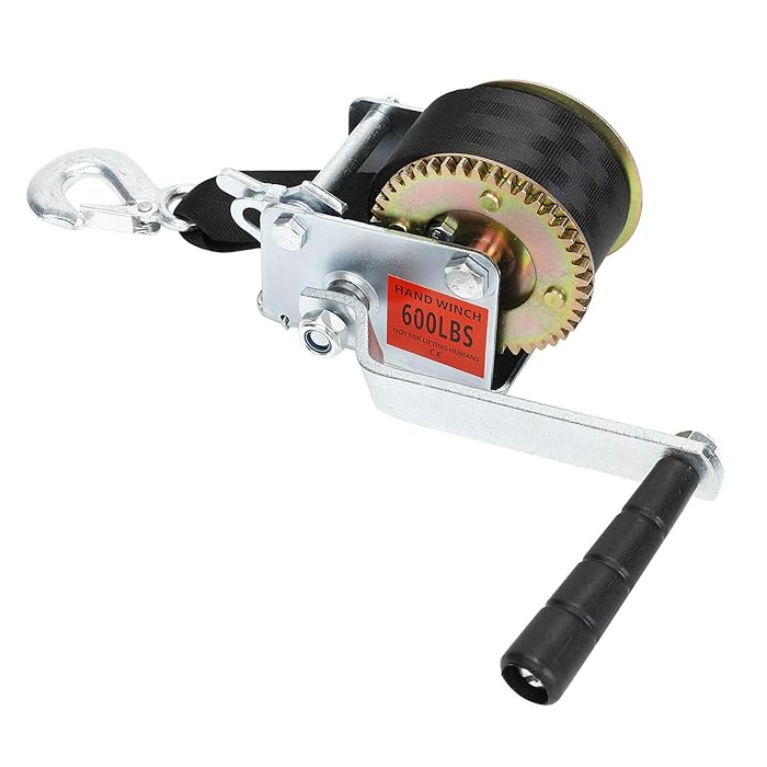 Buy Fekuar 600lbs Hand Winch with 16FT Strap, Heavy Duty Hand Crank
