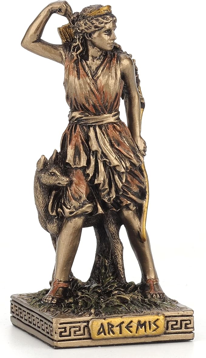 Figura Decorativa Diosa Artemisa Bronce Resina Veronese Design miniatura 3