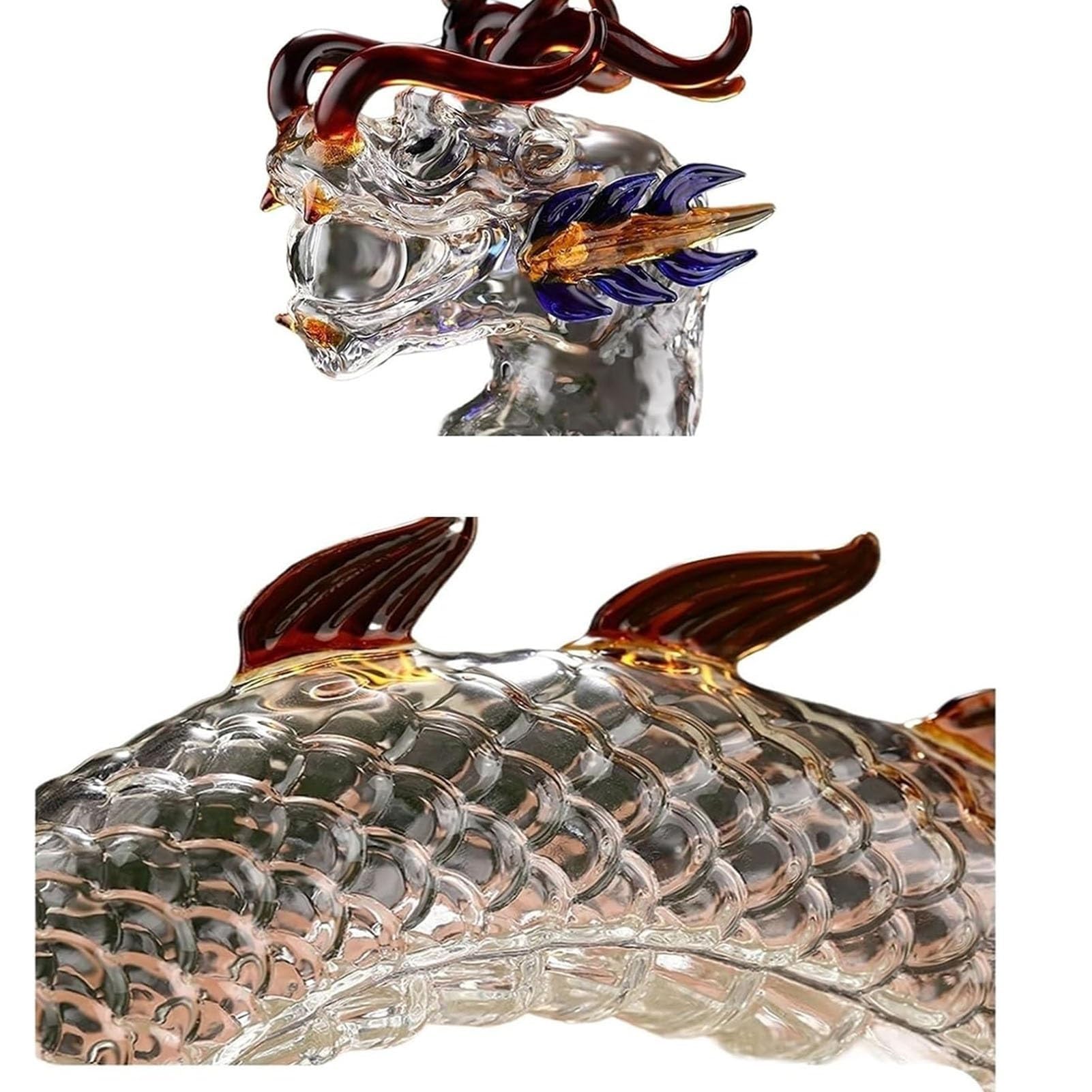 1000ML Decantador Whisky Arte Escultura - Botella De Whisky O Vino De Cristal Sin Plomo Con Dragón Oriental 3D, Decantador De Whisky O Vino Personalizado Con Forma De Animal.
