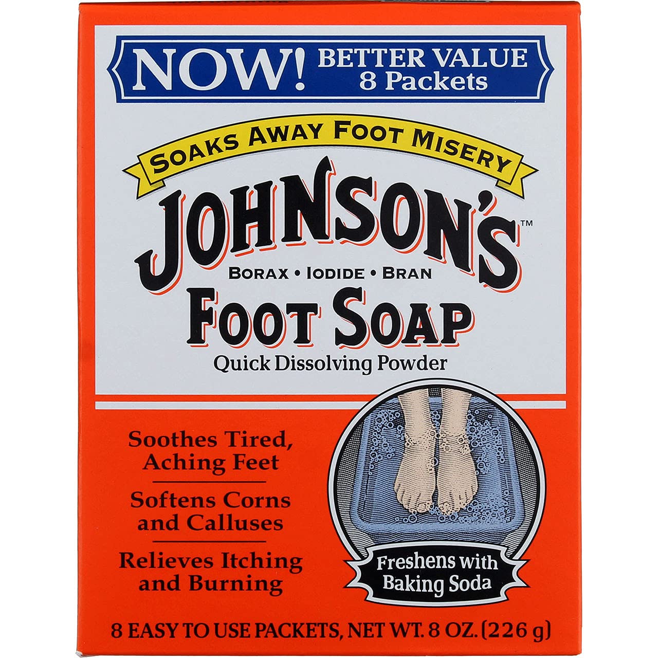 Johnsons Foot Soap Packets 8