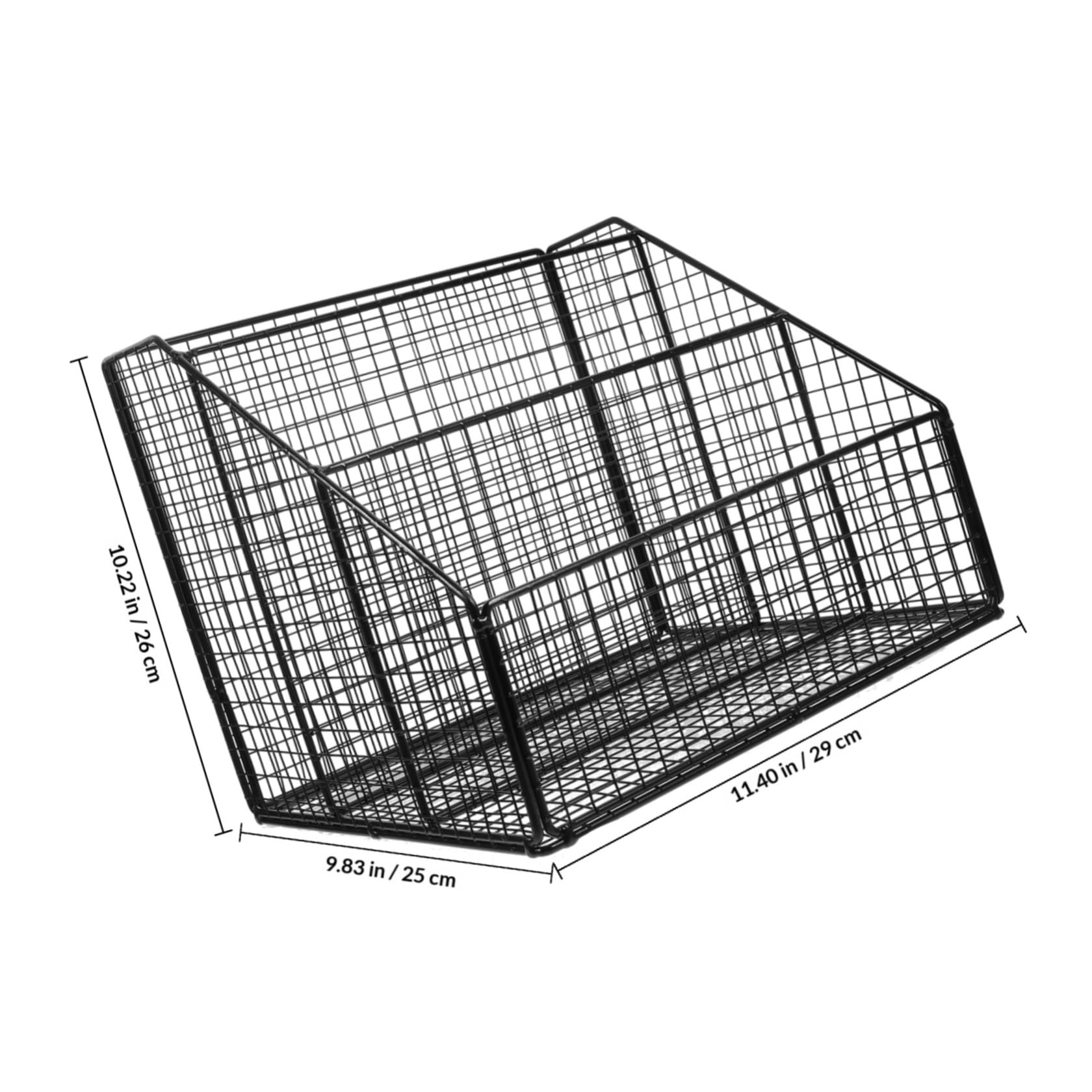 Scaffale per Libri da Scrivania in Ferro Nero Contemporaneo, Grande Capacità e Organizzatore per Documenti, per Ufficio e Soggiorno