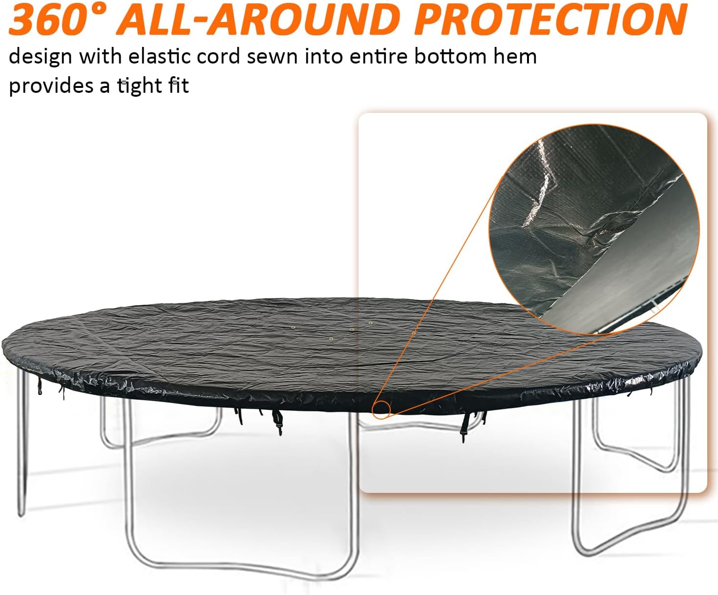 Trampoline Cover, Fits for 15 ft Round Trampoline, UV-Resistant, Rain Snow Proof, Prevent Fallen Leaves Trampoline Protective Cover, Trampoline Cover for Winter