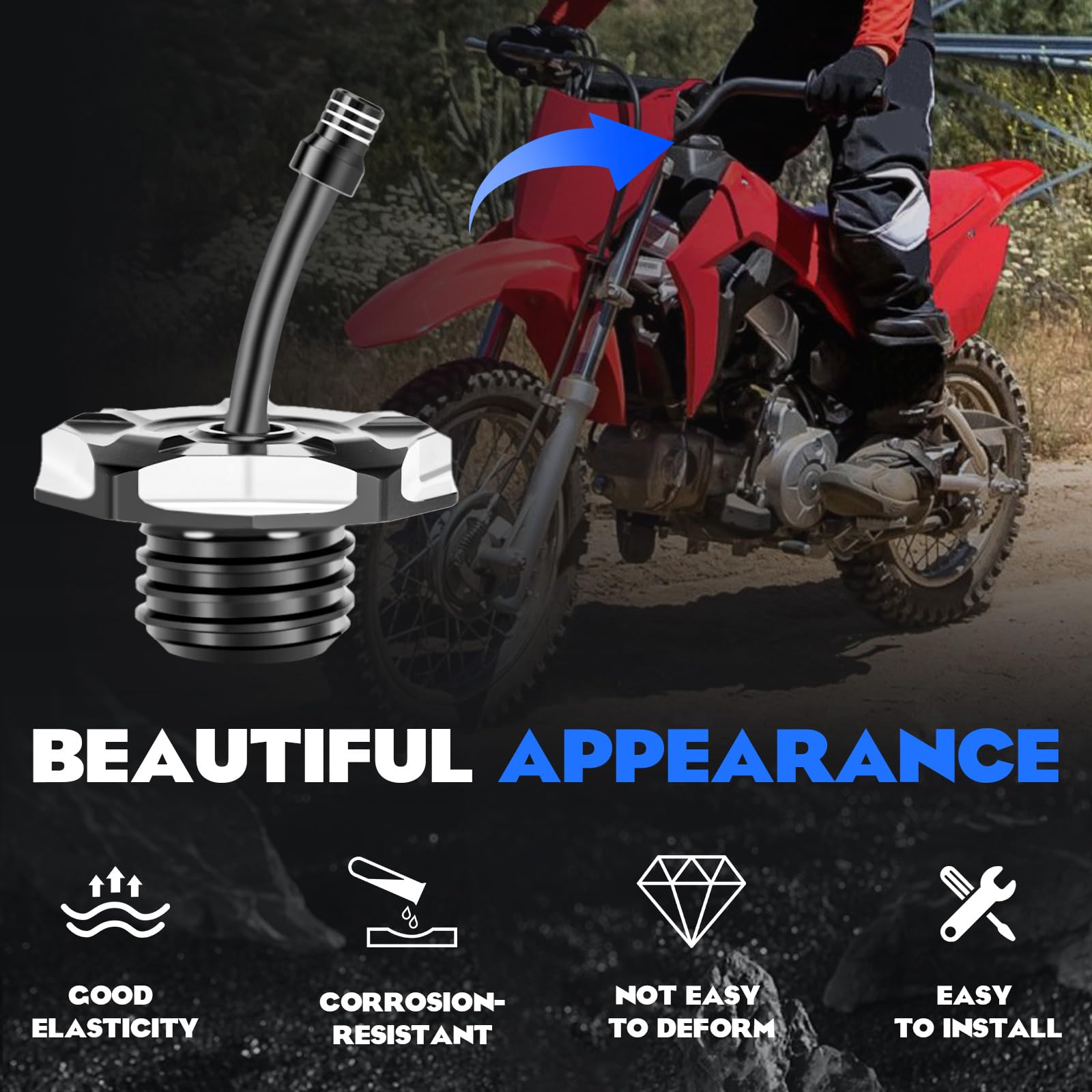 Bouchon Réservoir Carburant Aluminium CNC Pour CRF110 / CRF125 (2019-2024) - Avec Reniflard