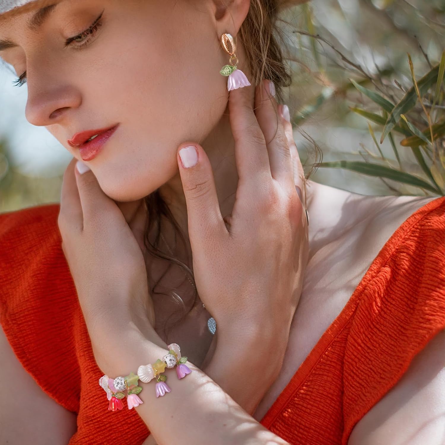 100 Pcs Flower Charms for Jewelry Making, 10 Colors Acrylic Trumpet Flower Beads Cute Hang Ornament for DIY Craft Bracelets Necklaces Earring Pendants Keychain - Image 3