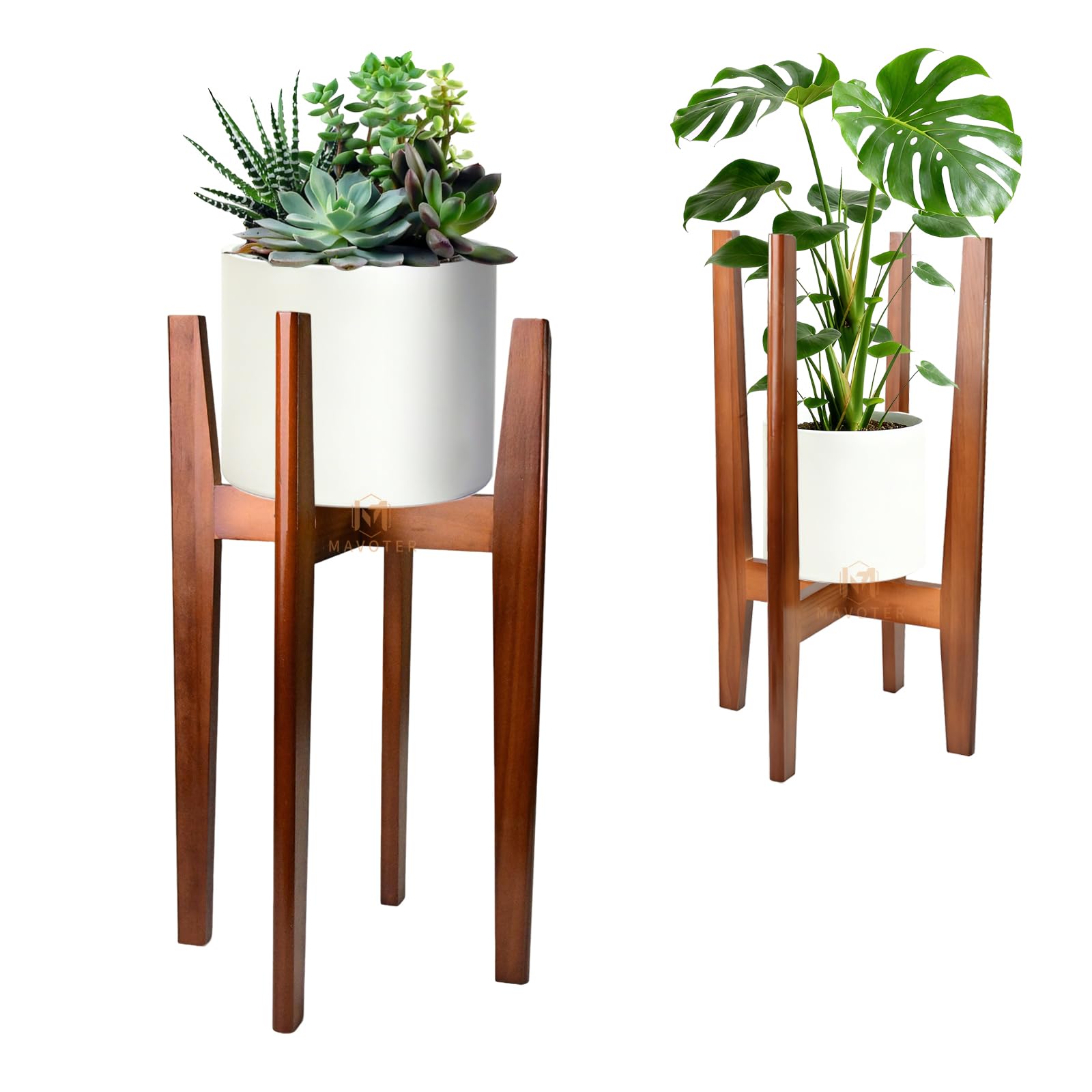 MAVOTER 24" Tall Plant Stand ,Wood Plant Stands Indoor, Mid Century Plant Corner Flower Holder Outdoor Suitable for Plant Pots & Water Dispenser Under