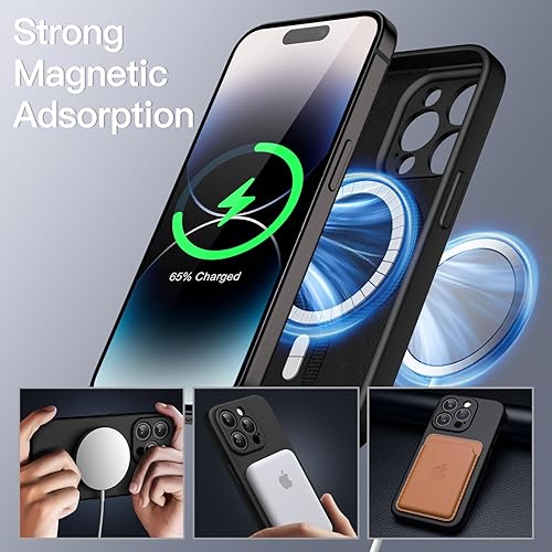 Miniatura 3 de JETech Funda magnética de silicona para iPhone 14 Pro de 6.1 pulgadas, compatible con MagSafe, funda para teléfono con lente de cámara de protección