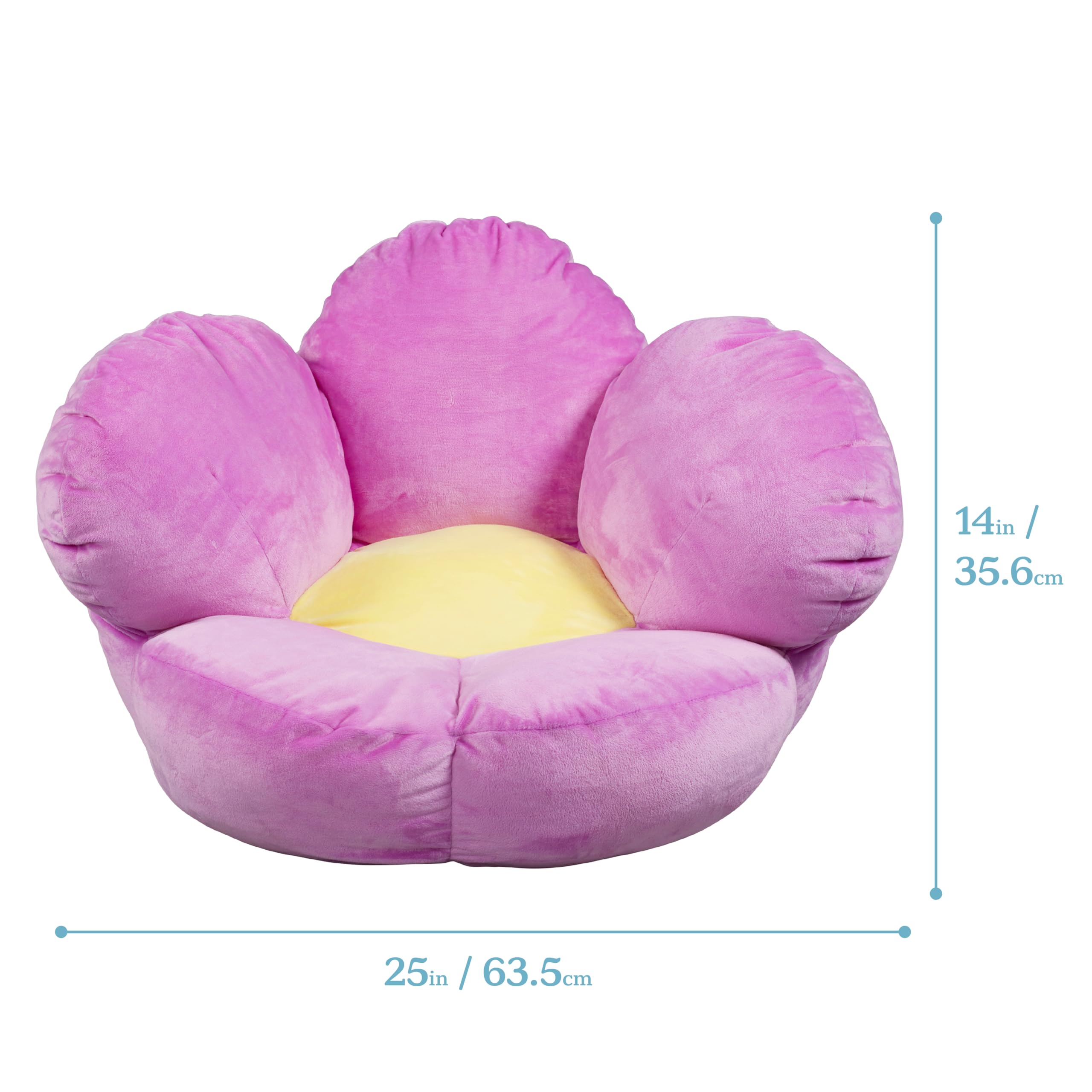 ECR4Kids SoftZone Flower Cozy Cushion Floor Pillow, Bright Purple