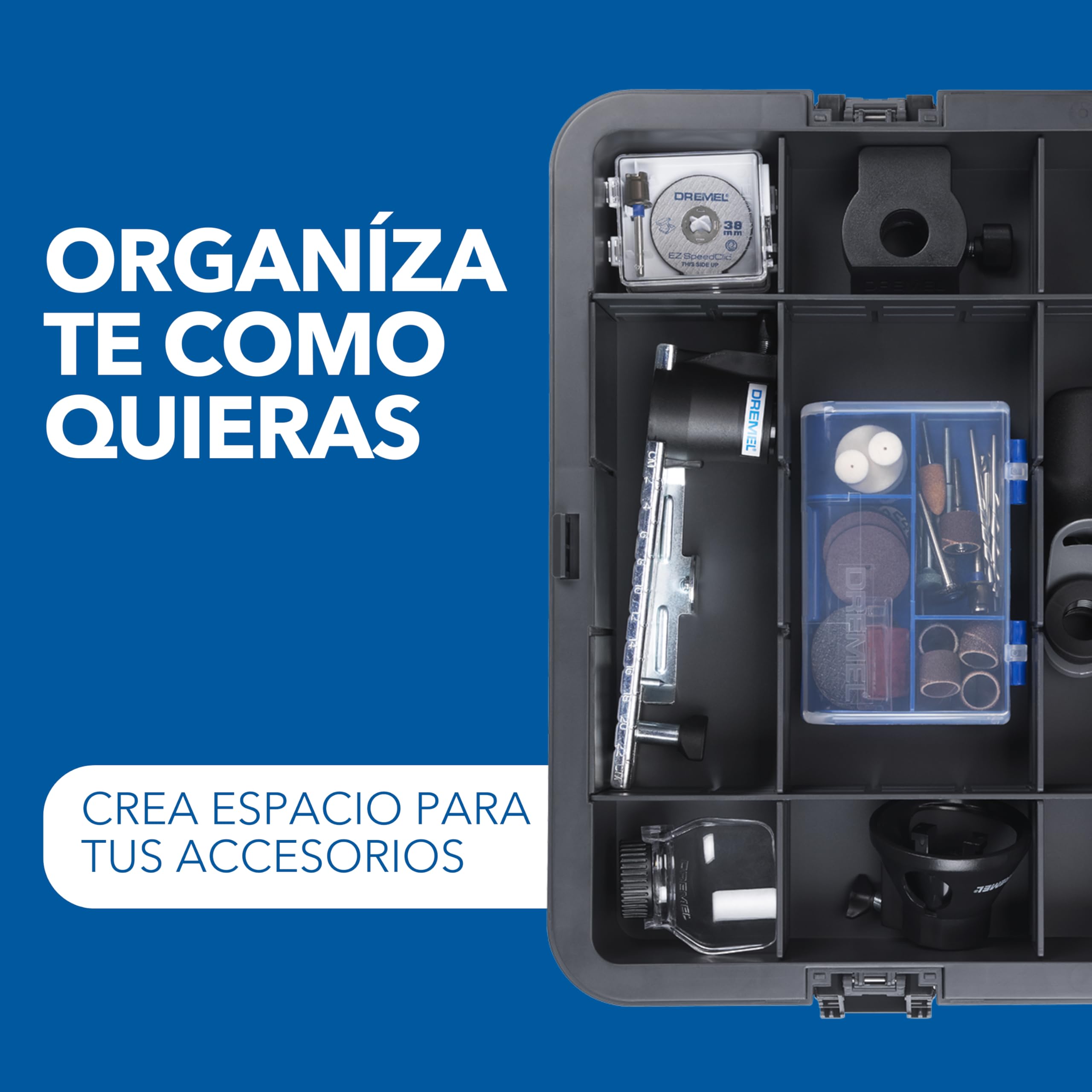 Dremel 8250 Herramienta rotativa sin cable 12V sin escobillas 5.000-30.000 RPM Kit con caja Dremel, 65 accesorios, 5 adaptadores 2 batería+cargador para amolar, taladrar, fresar, eliminar lechada
