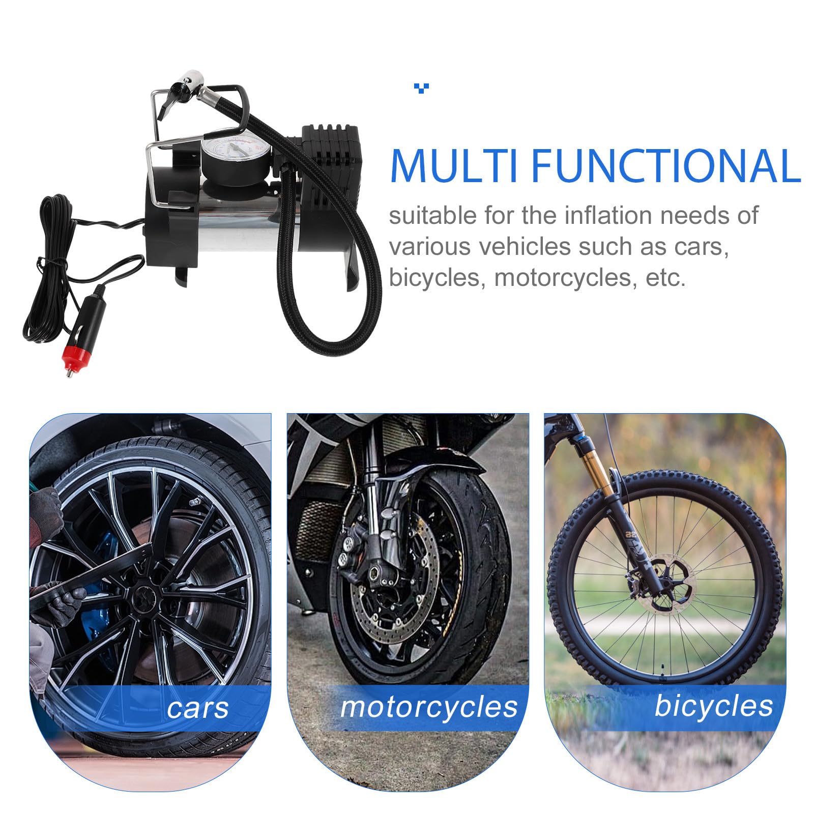ABOOFAN Compresseur Air Portable Psi Pompe Électrique Gonfleur Pneus Voiture Vélo Moto avec Démarrage One-click Compact et Léger pour Camping et Urgence