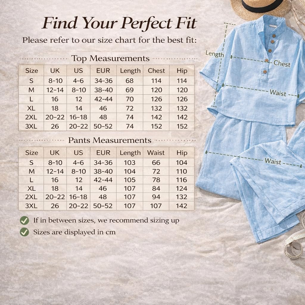 Women’s Batwing Sleeve Linen Cotton Two-Piece Set – Casual Shirt & Wide Leg Pants Outfit, Women's Shirt Suit