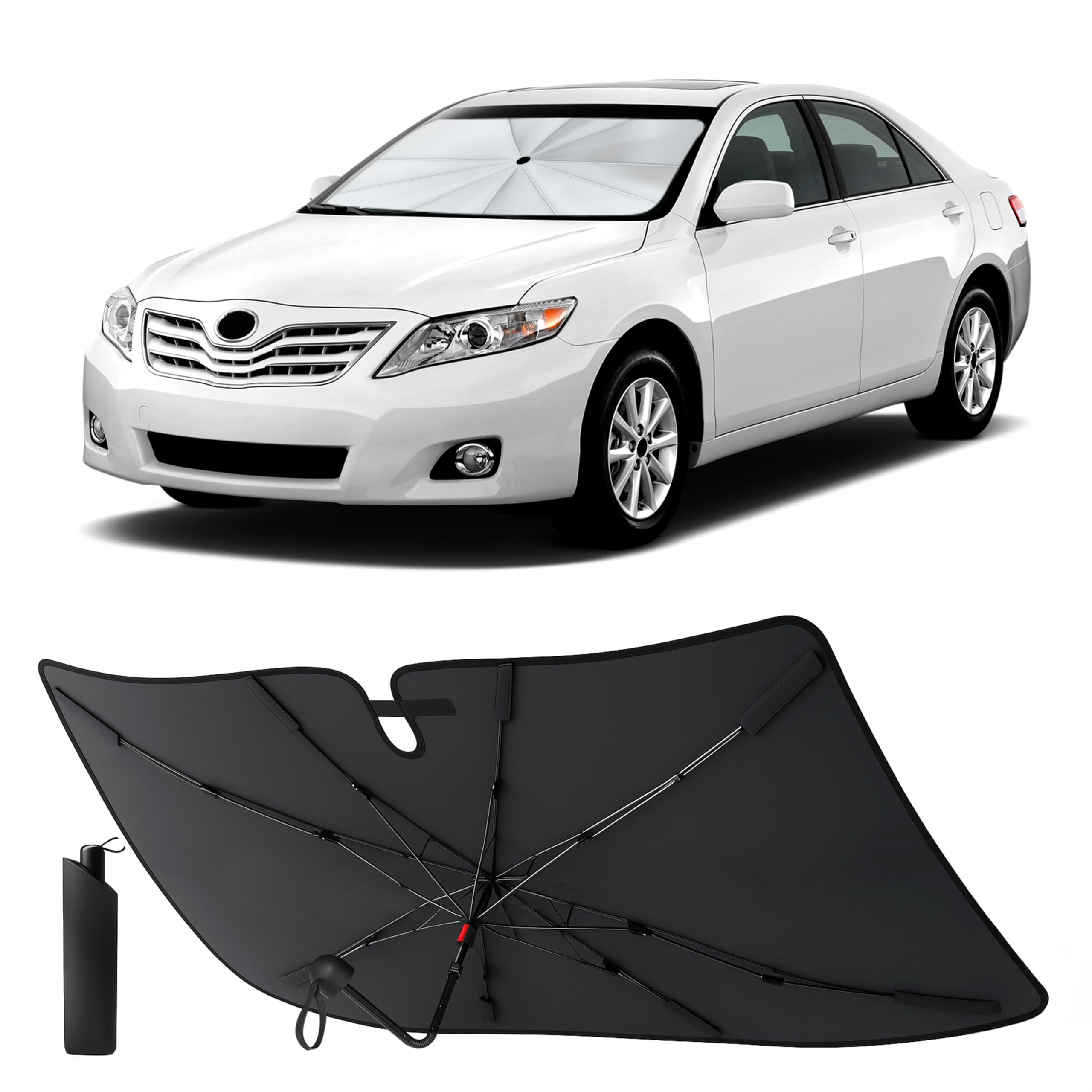 EcoNour Windshield Sunshade &amp; Window Tint for Toyota Camry 2007 2008 2009 2010 2011 | Front Windshield Sun Shade UV Heat Blocker | Foldable Car Sun Visor Interior Cooling Accessories