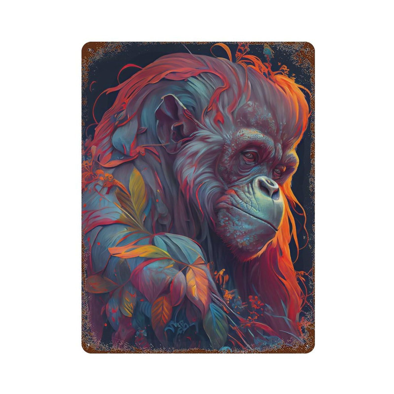 The Wise Orang Utan Retro Metal Sign 15.7"x11.8", for Pub, Kitchen And Man Cave Decor, Industrial Home Decor