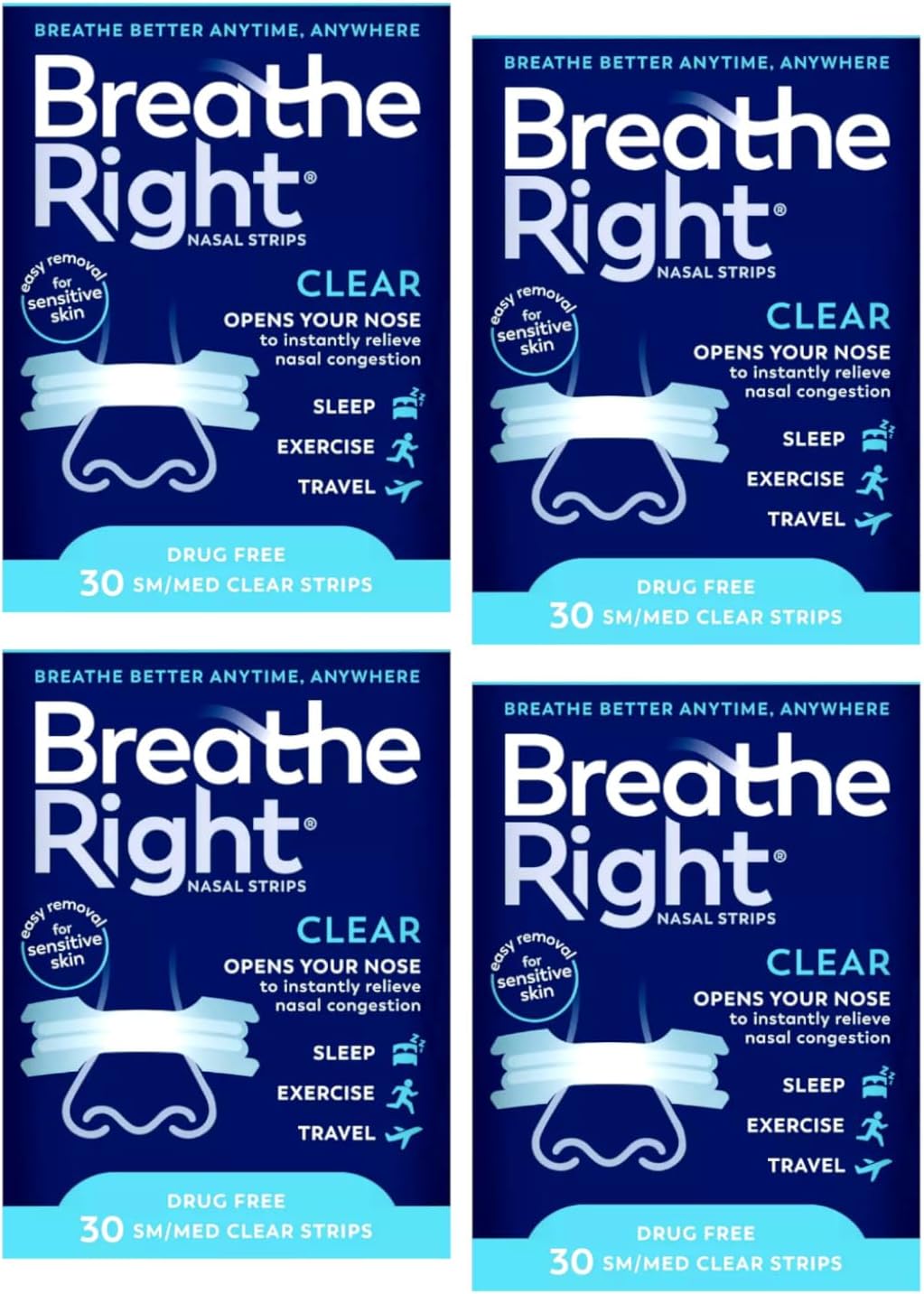 Nasal Strips Original Tan Small/Medium 30 ea (Pack of 4)