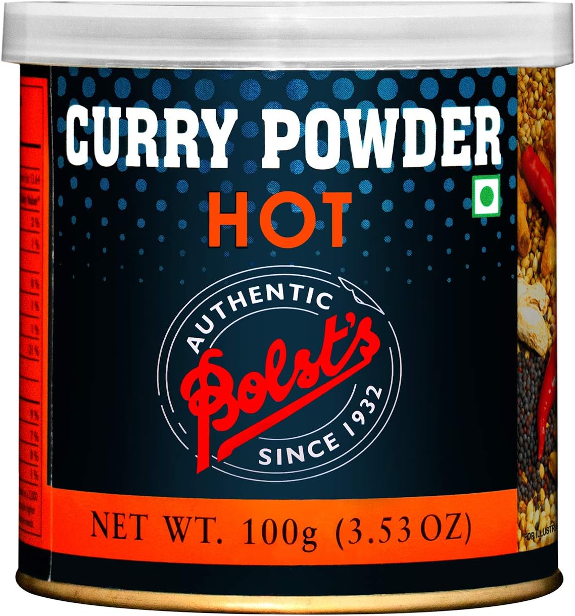 Hot Curry Powder | Curry Masala | Indian Kitchen Spices Masala | 10+ Authentic Whole Indian Spices | Multi-Purpose Cury Powder for Veg or Non-Veg Curries & Sabzis 100g