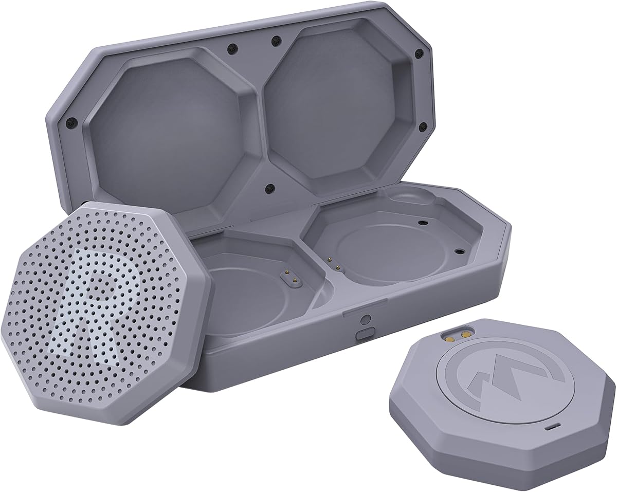 OutdoorMaster Update Ski Helmet Headphones, True Wireless Bluetooth with Storage Case, Drop-in HD Speaker Chip Compatible with All Audio Ready Snowboard Helmets with Built-in Mic -Light Gray