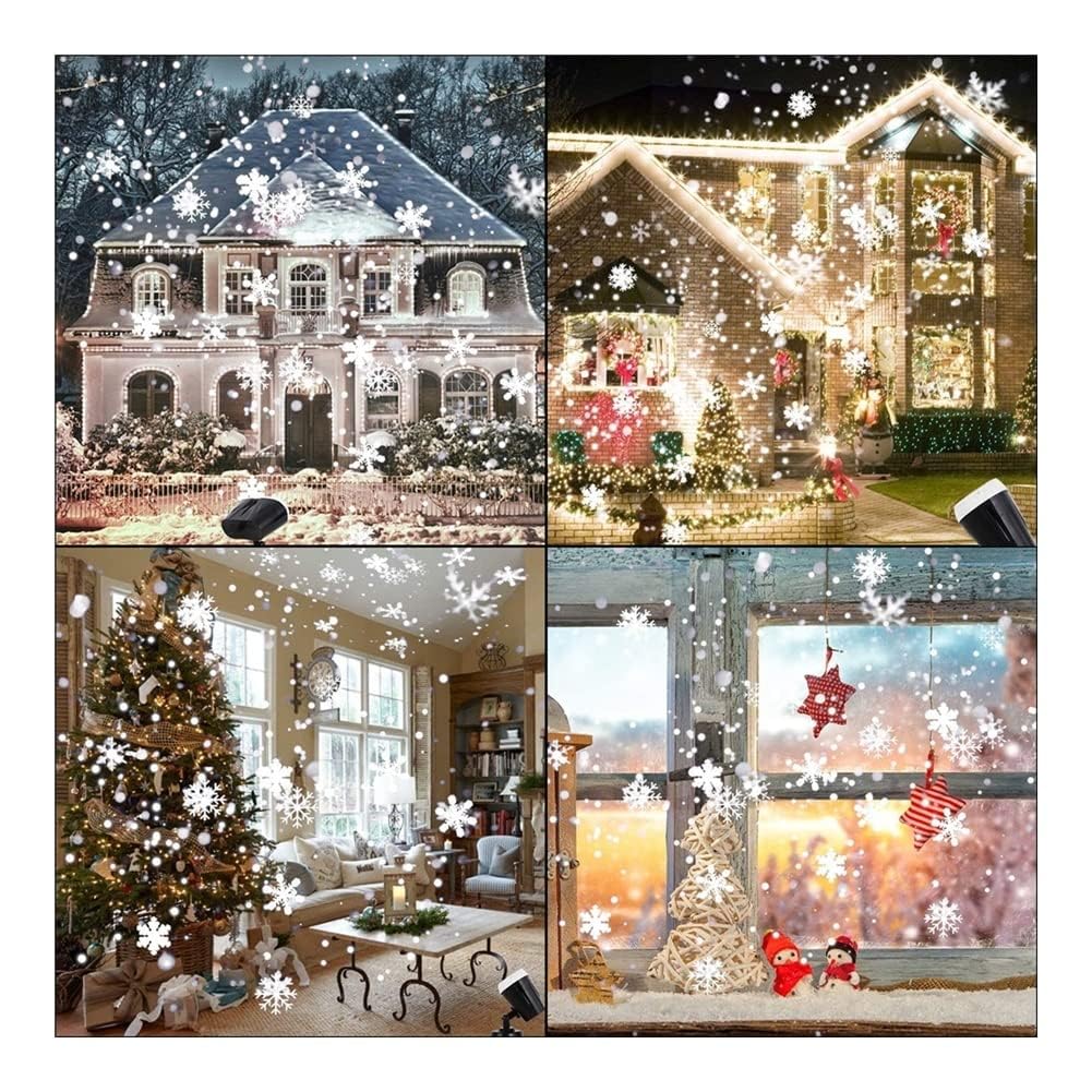 Luci per proiettori natalizi a LED per esterni, luci dinamiche per proiettori a fiocchi di neve, faretti paesaggistici impermeabili con raffiche di neve per decorazioni Halloween, Natale, feste