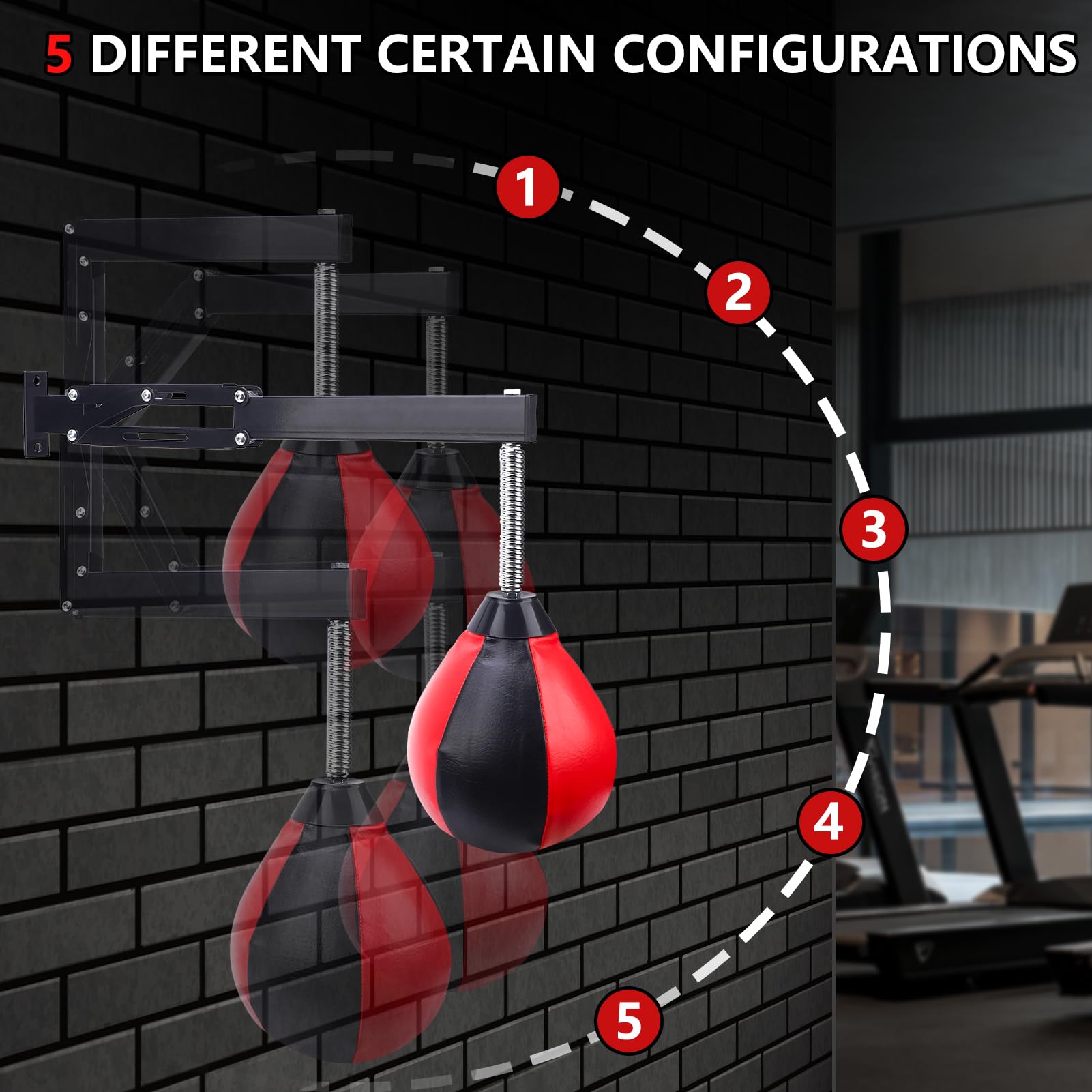 Bolas de velocidad de boxeo, bolas de expansión, bolas de velocidad ajustables para colgar en la pared, bolsa de boxeo para adolescentes y adultos para entrenamiento en el gimnasio en casa, del