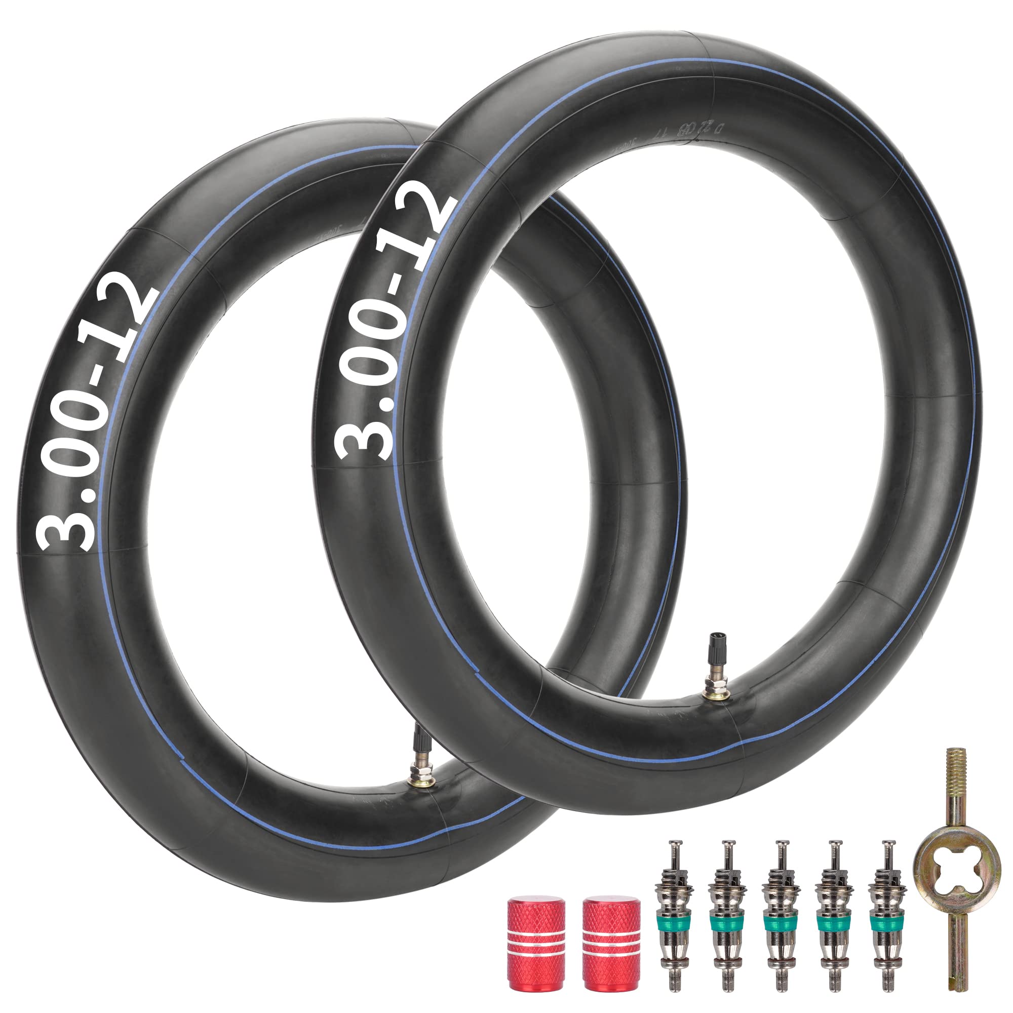 JIAYAN Set of 2 3.00-12 Inner Tube with TR13 Straight Valve Stem Replacement for CRF XR 50 70 Kawasaki KLX 110 TTR 90 110 Suzuki DRZ 110 TAOTAO 90cc 110cc 125cc Pit Dirt Bikes