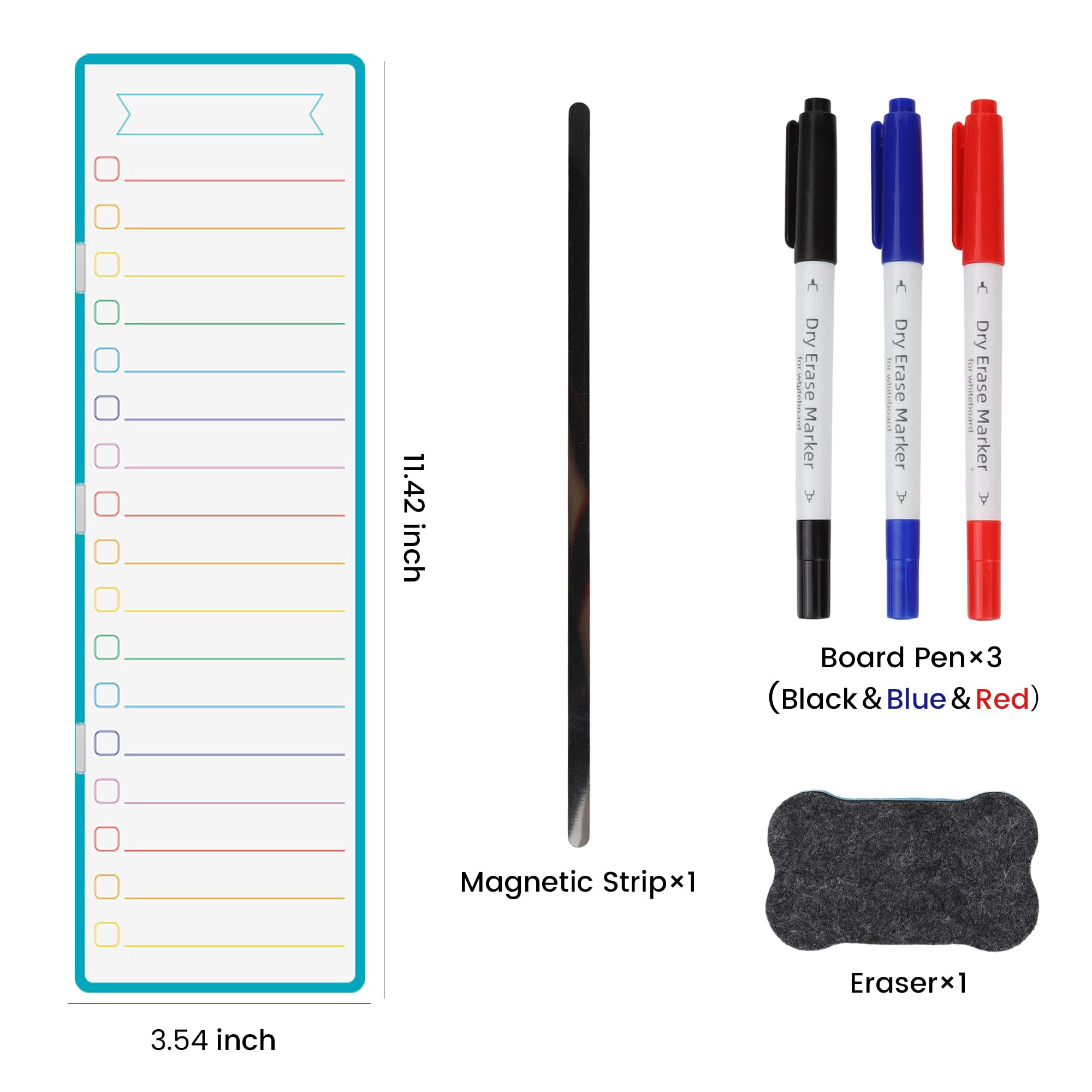 Umbrotiger Magnetic Note Board for Computer Monitors 3 Pens + Eraser Set, Space Saving Dry Erase Surface, Reusable Memo Pad for Office/Kitchen/Studio