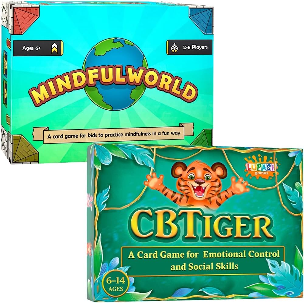 CBTiger Therapy Card Game for Kids – Develop Social Skills and Practice Emotional Awareness – Mindfulworld Mindfulness for Kids – Cards Therapy Game for Kids Social Emotional Learning Activities