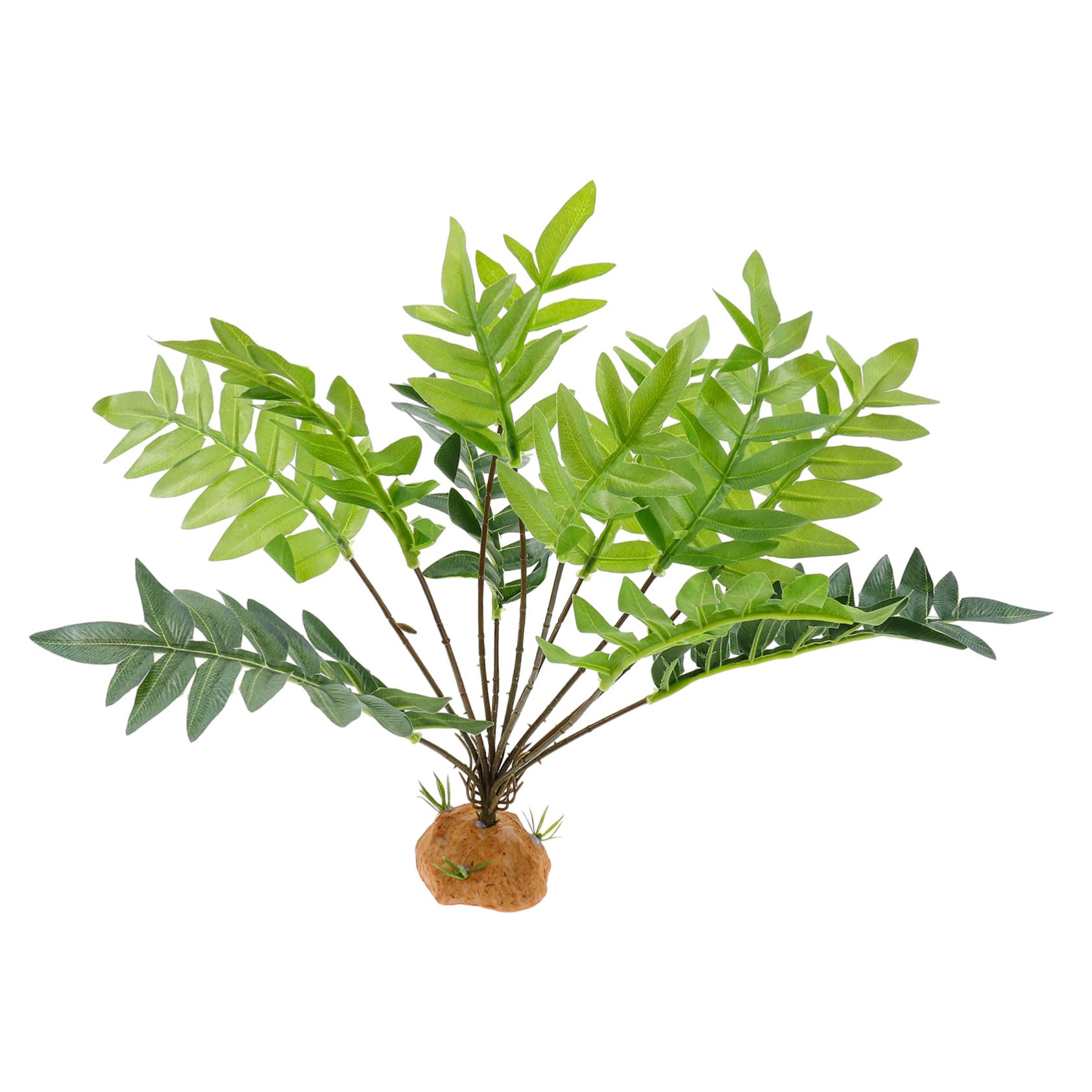 COLLBATH Reptile Hideout Plant Decoration with Weighted Base Looking Simulated Leaves for Terrarium and Aquarium Decorative Fake Plant for Reptile Tank and Amphibian Habitat