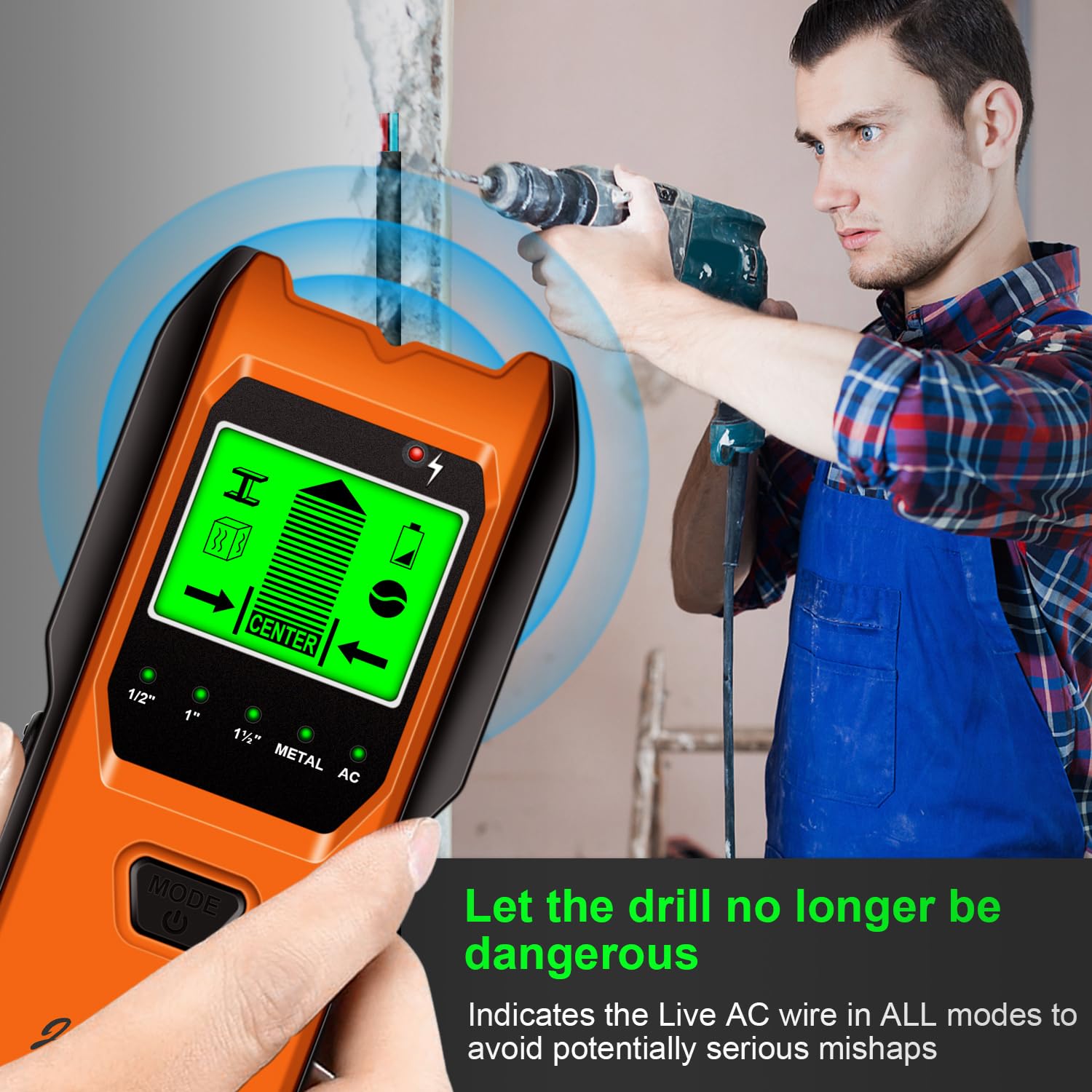 Jurgen K Stud Finder - 5-in-1 Wall Scanner -6