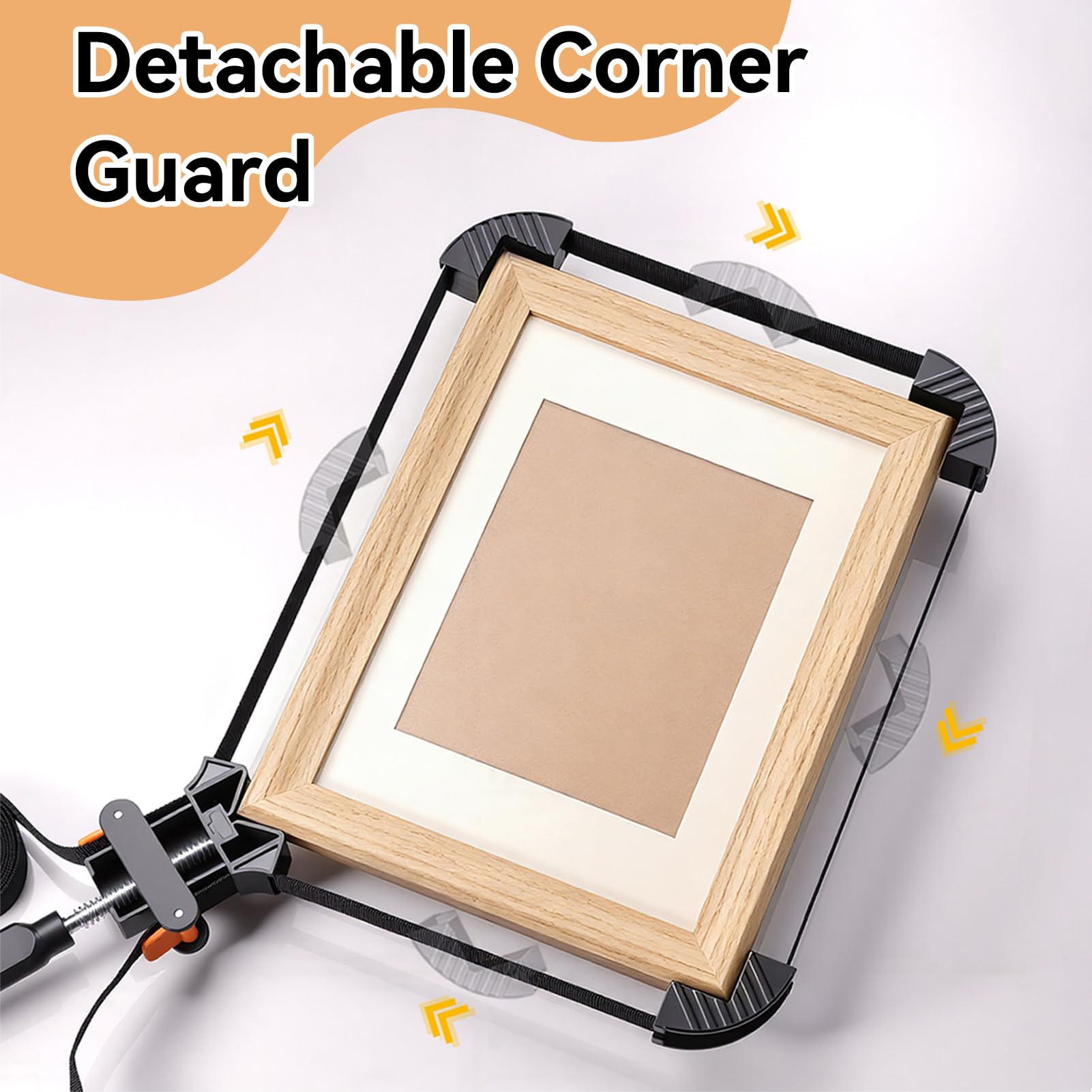 4 packs Sangle Pince, 6M Cadre d'image réglable Band de sangle d'angle avec 4 griffes d'angle pour armoires et tiroirs